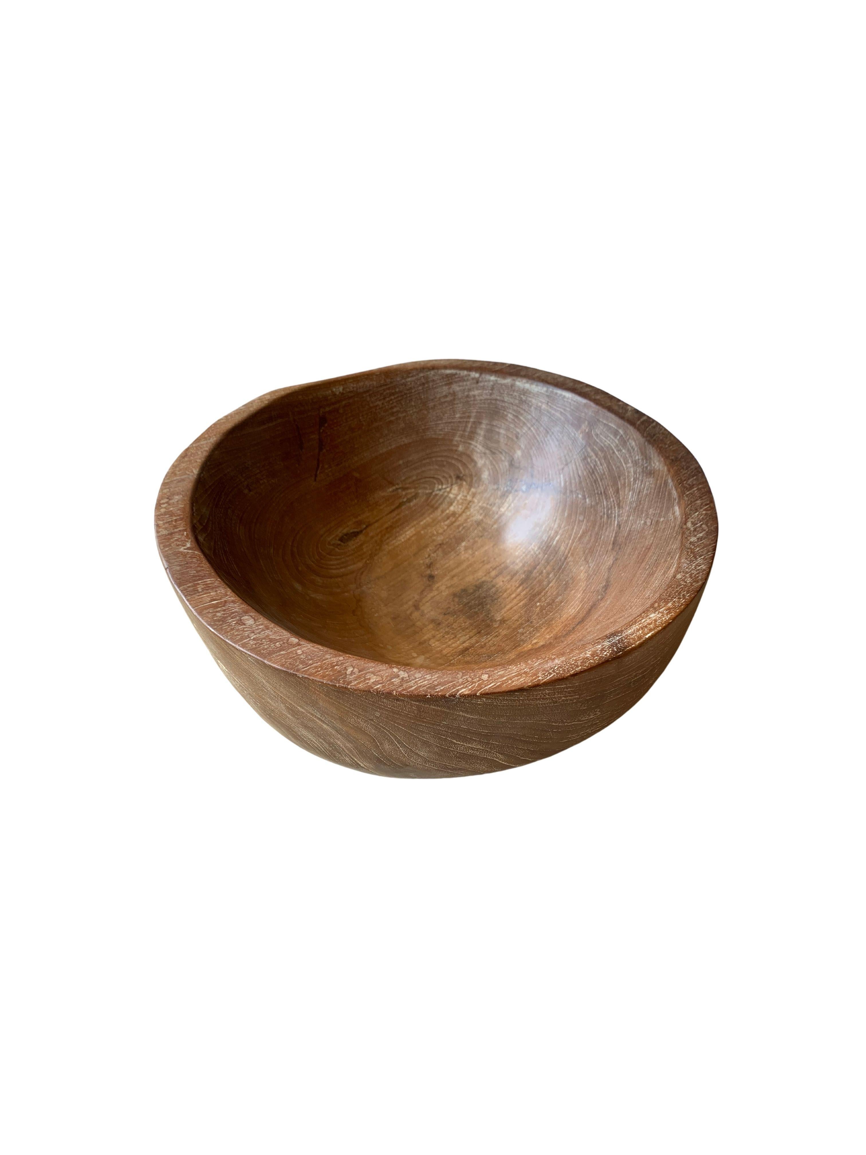 Indonesian Solid Teak Burl Wood Bowl from Java, Indonesia For Sale