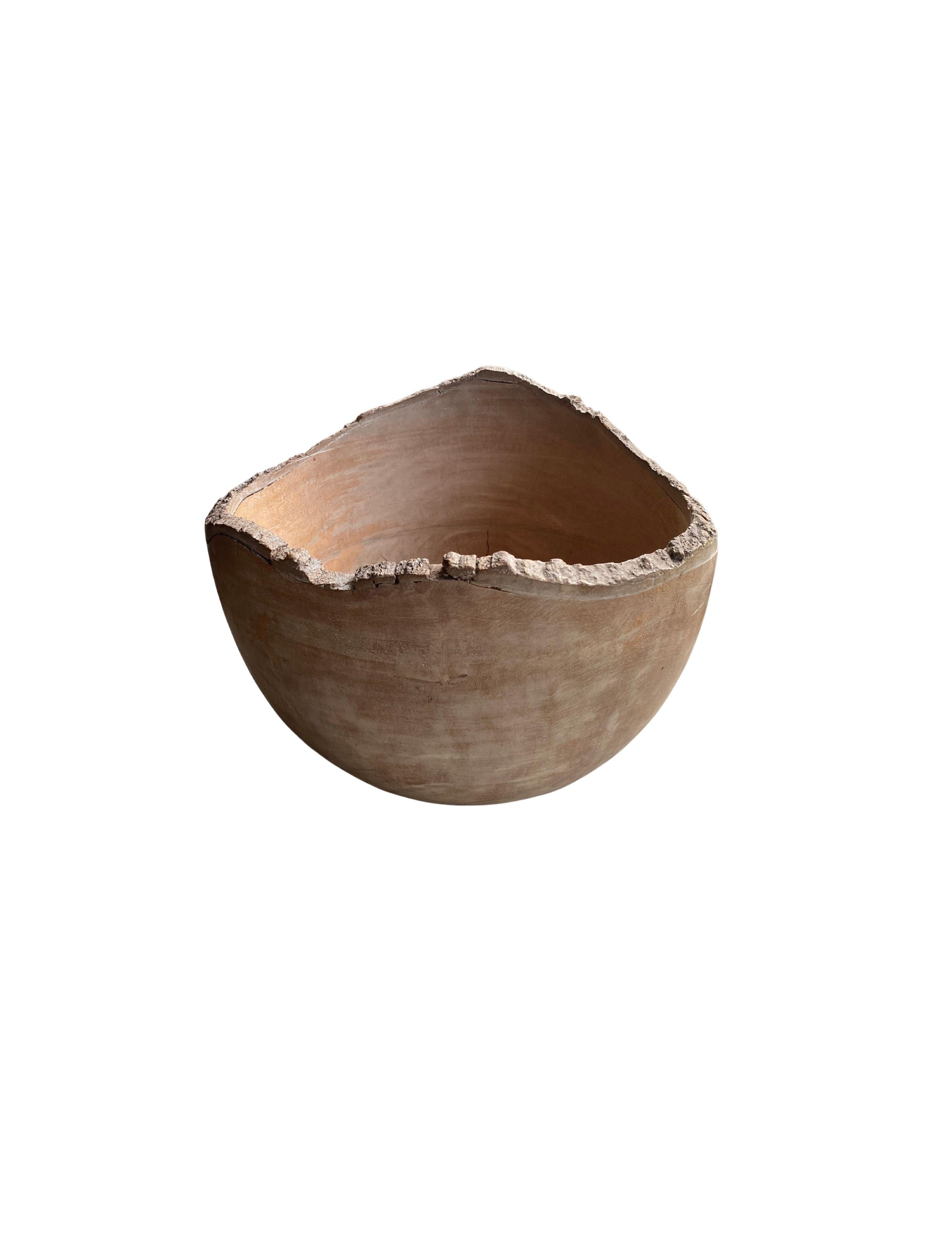 Indonesian Solid Teak Burl Wood Bowl from Java, Indonesia For Sale