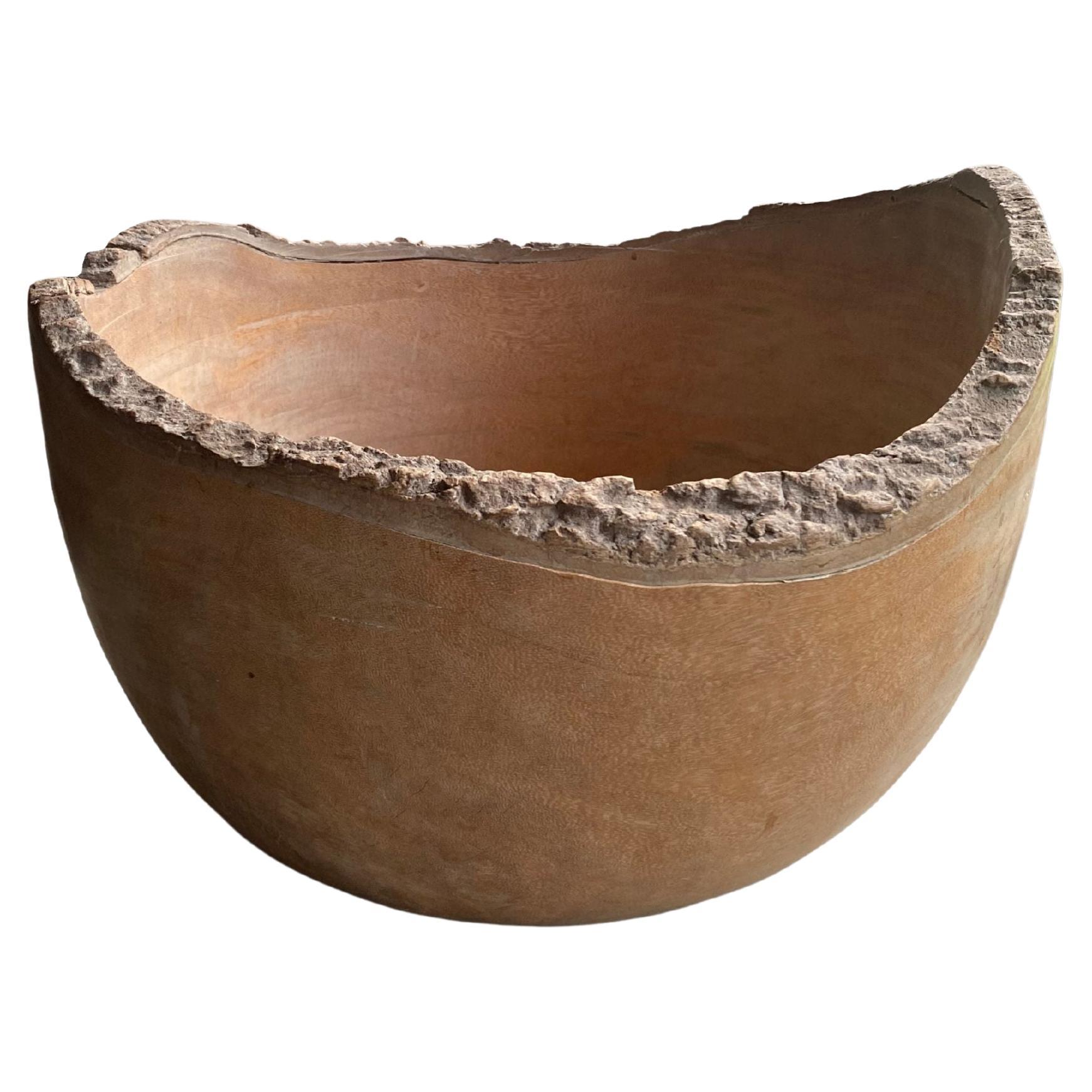 Solid Teak Burl Wood Bowl from Java, Indonesia For Sale