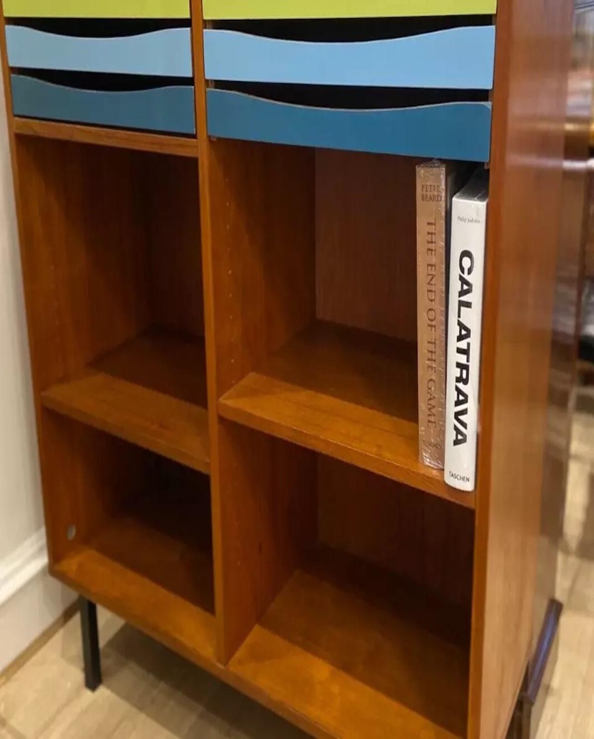 Solid Teak Cabinet Attributed To Arne Vodder With Shelving Space & Drawers In Good Condition In London, GB