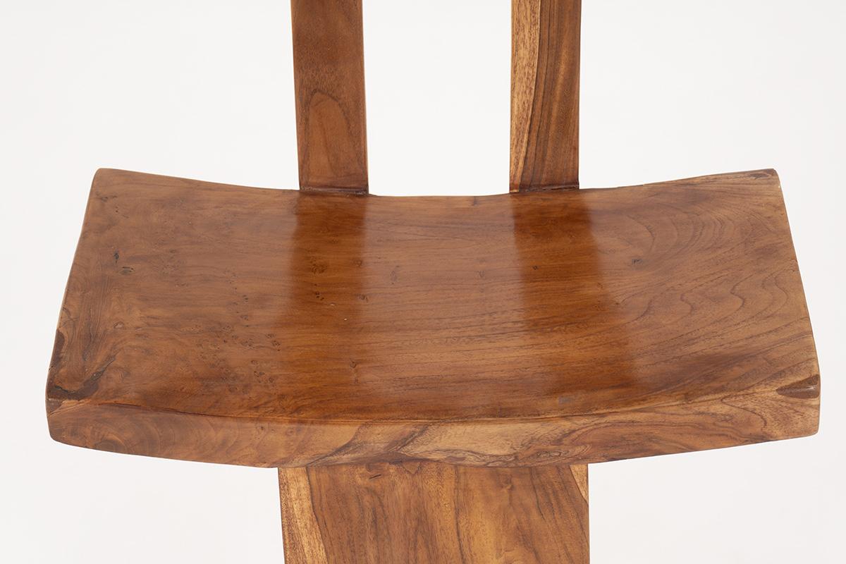 Solid Teak Chairs from Bali, 1970 5