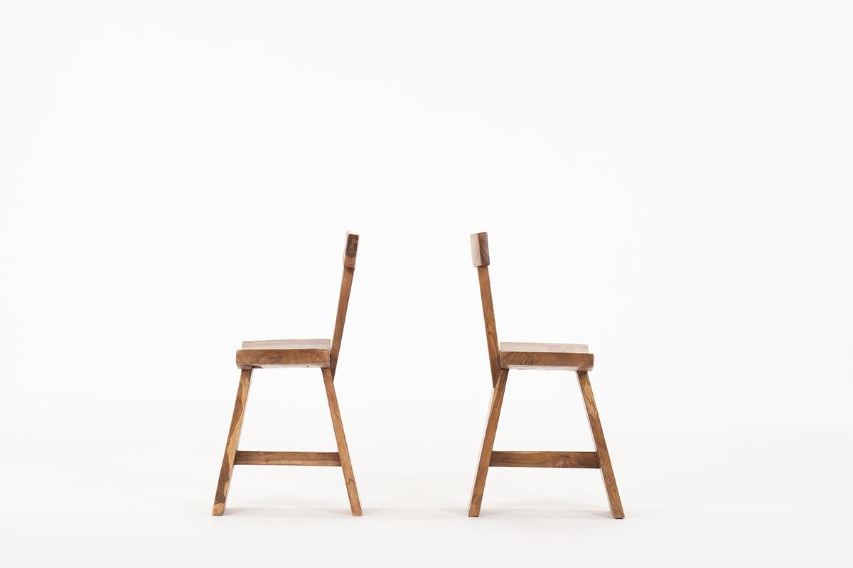 Balinese Solid Teak Chairs from Bali, 1970