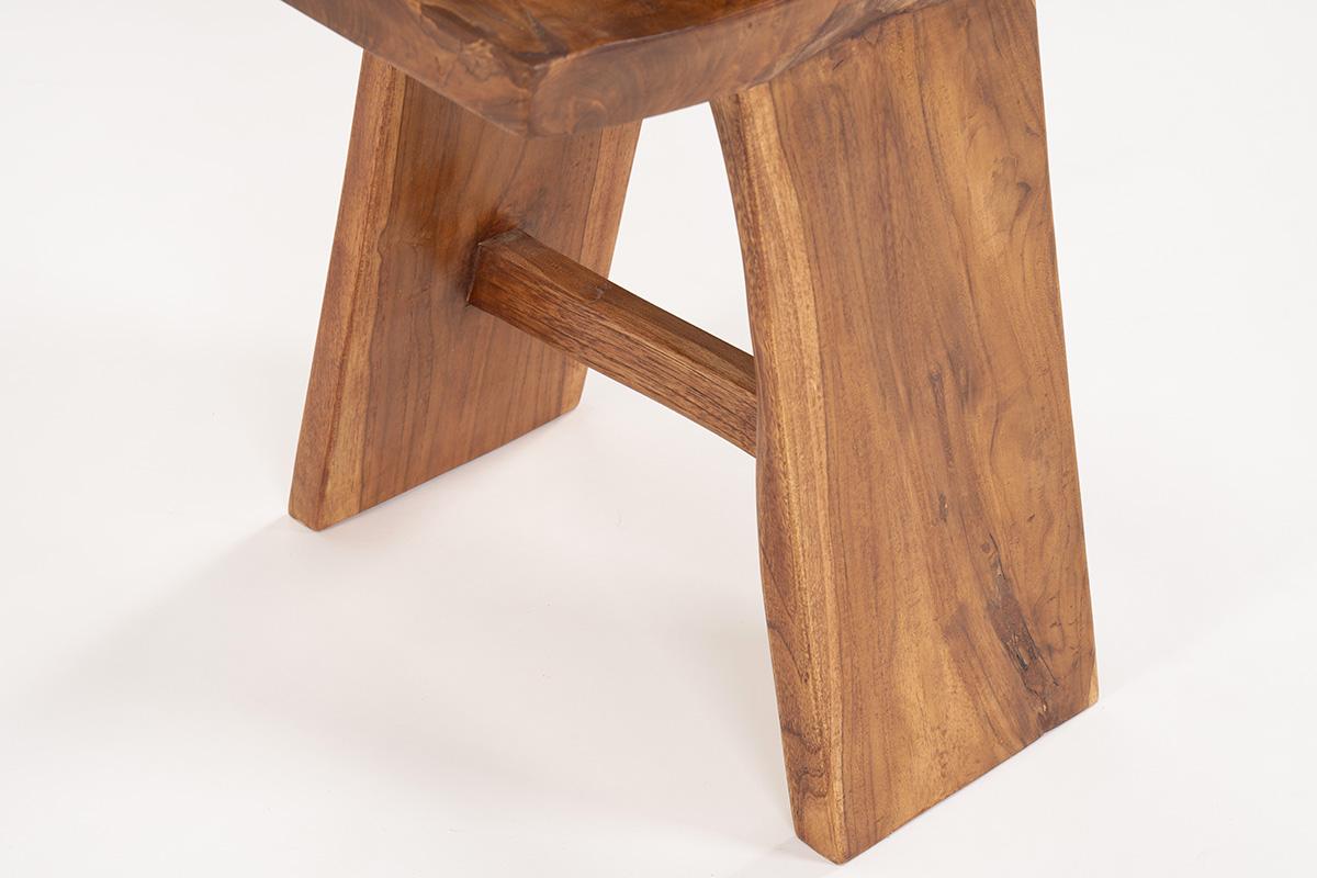 Solid Teak Chairs from Bali, 1970 3