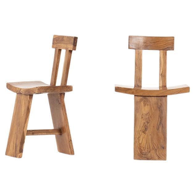 Solid Teak Chairs from Bali, 1970