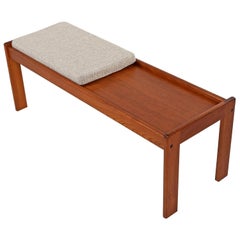 Solid Teak Coffee Table Bench by Komfort, Vintage 1960s Danish Modern