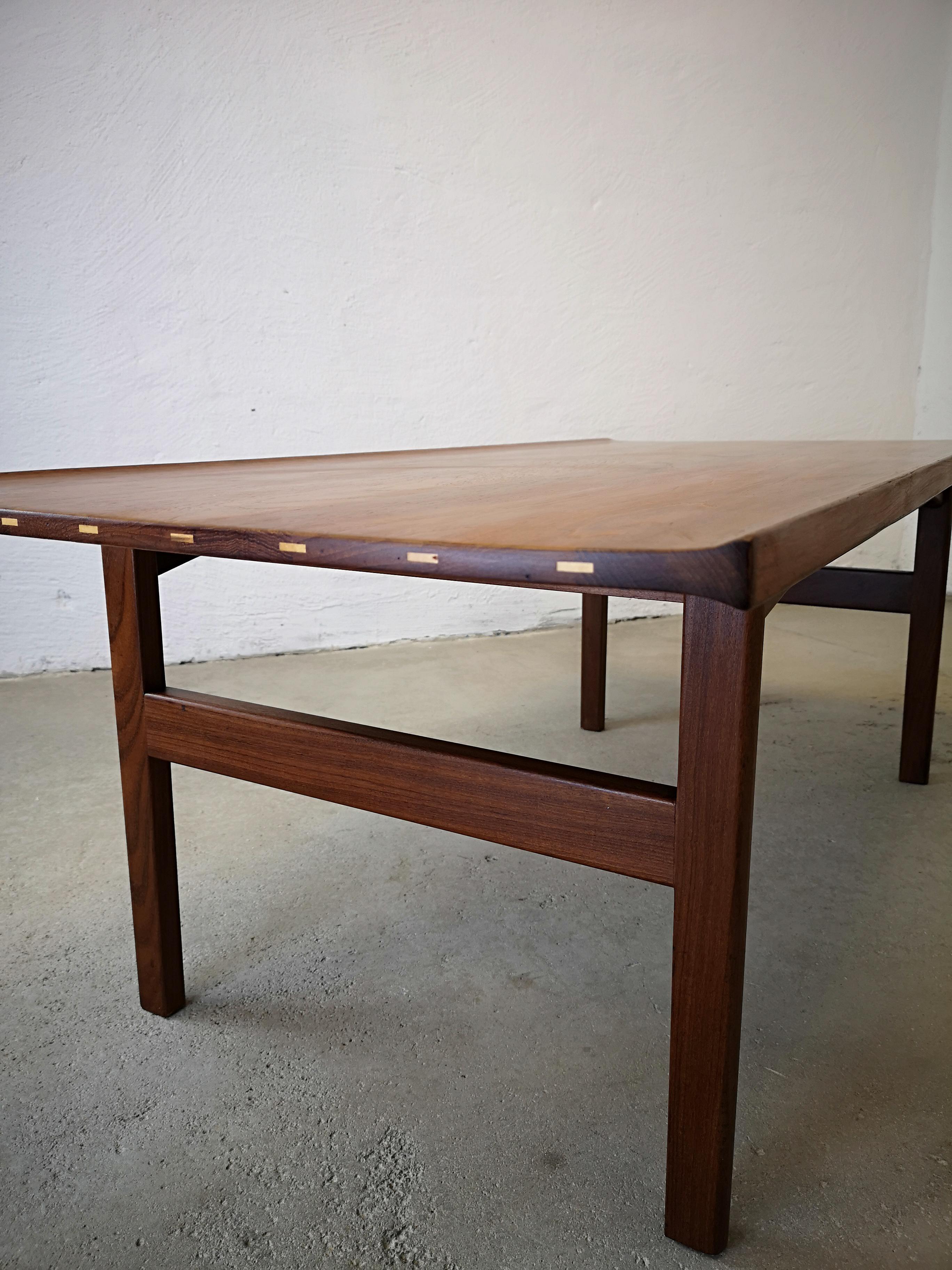 Solid Teak Coffee Table by Tove and Edvard Kindt Larsen sweden 1960s 1