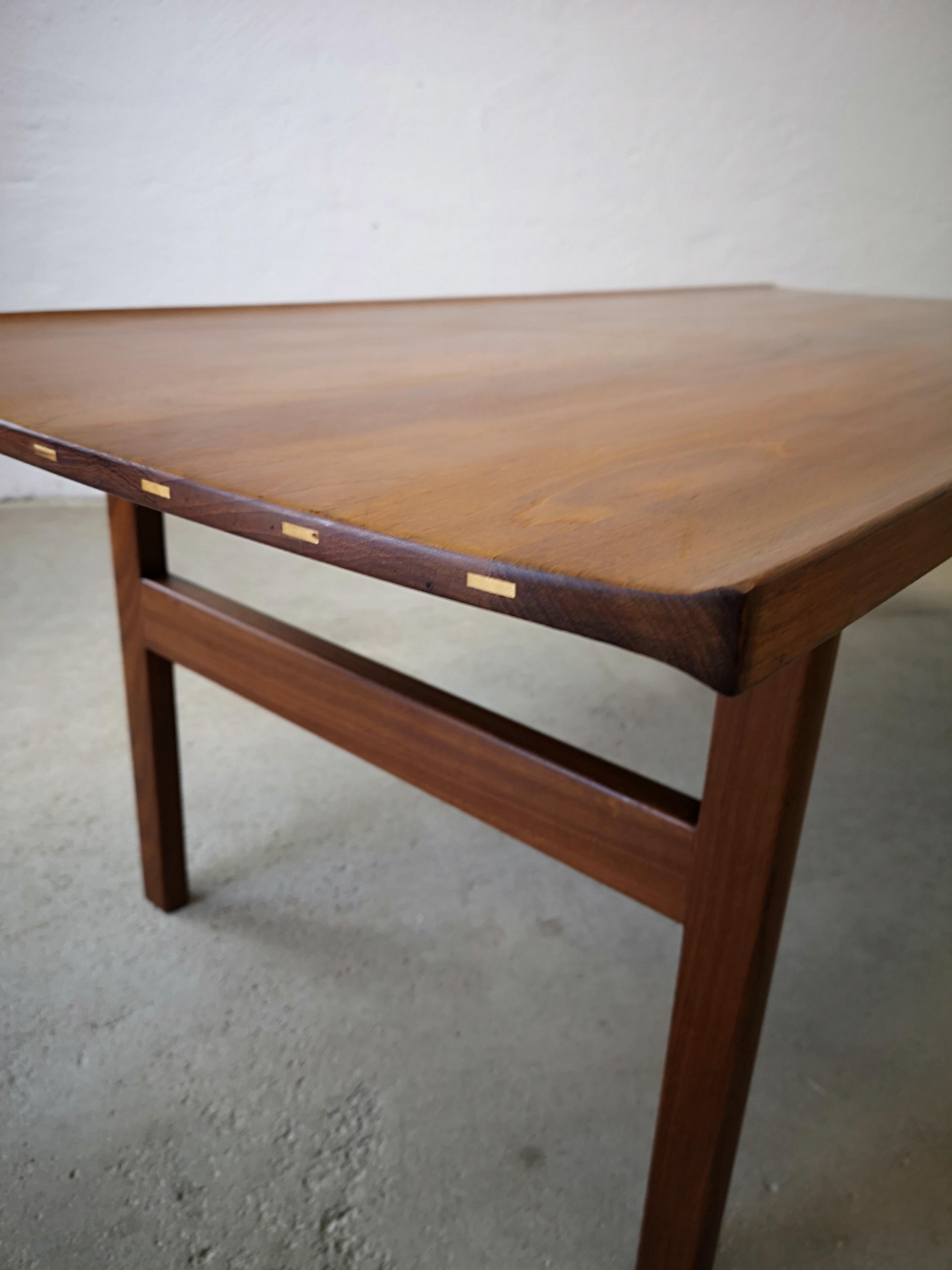 Solid Teak Coffee Table by Tove and Edvard Kindt Larsen sweden 1960s 2