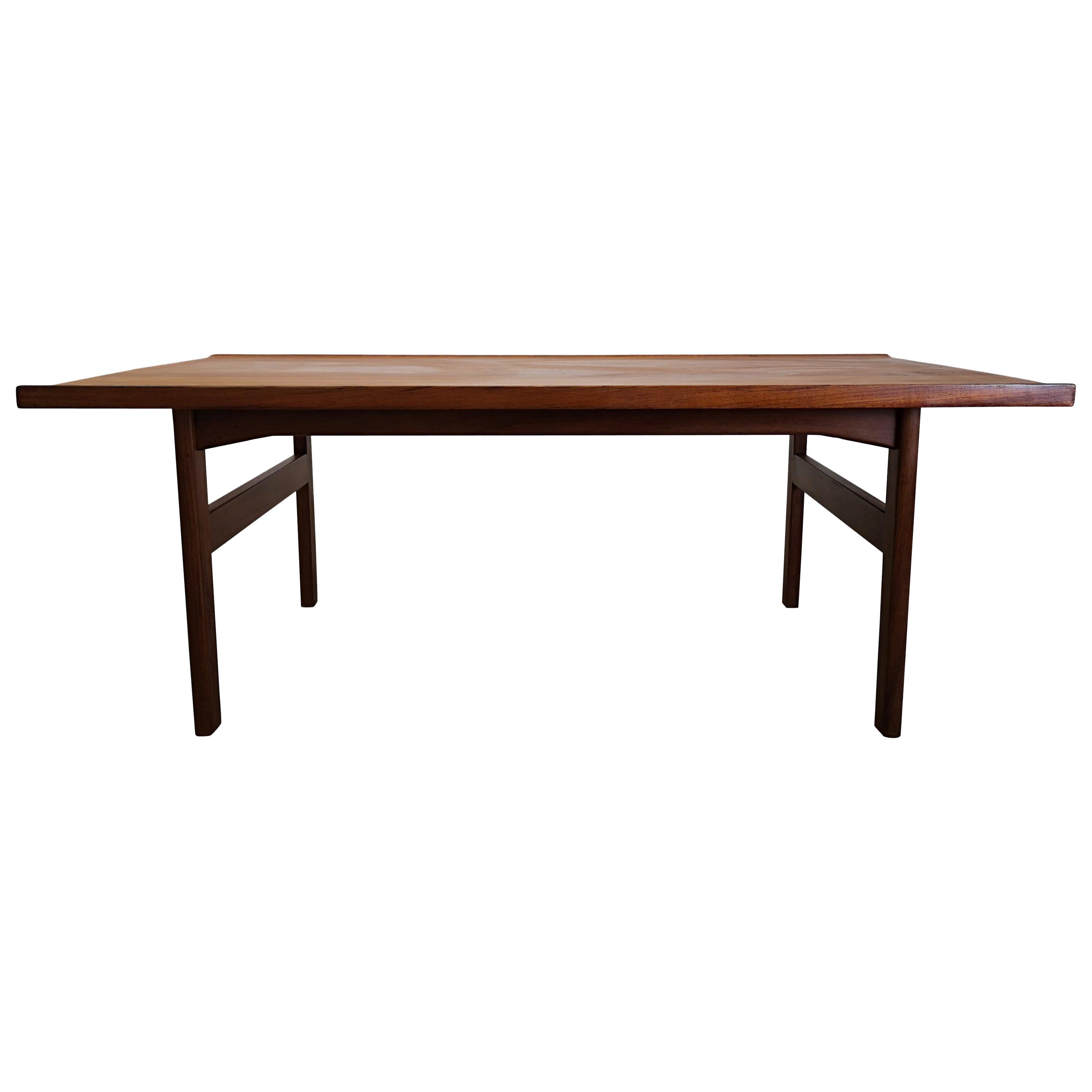 Solid Teak Coffee Table by Tove and Edvard Kindt Larsen sweden 1960s