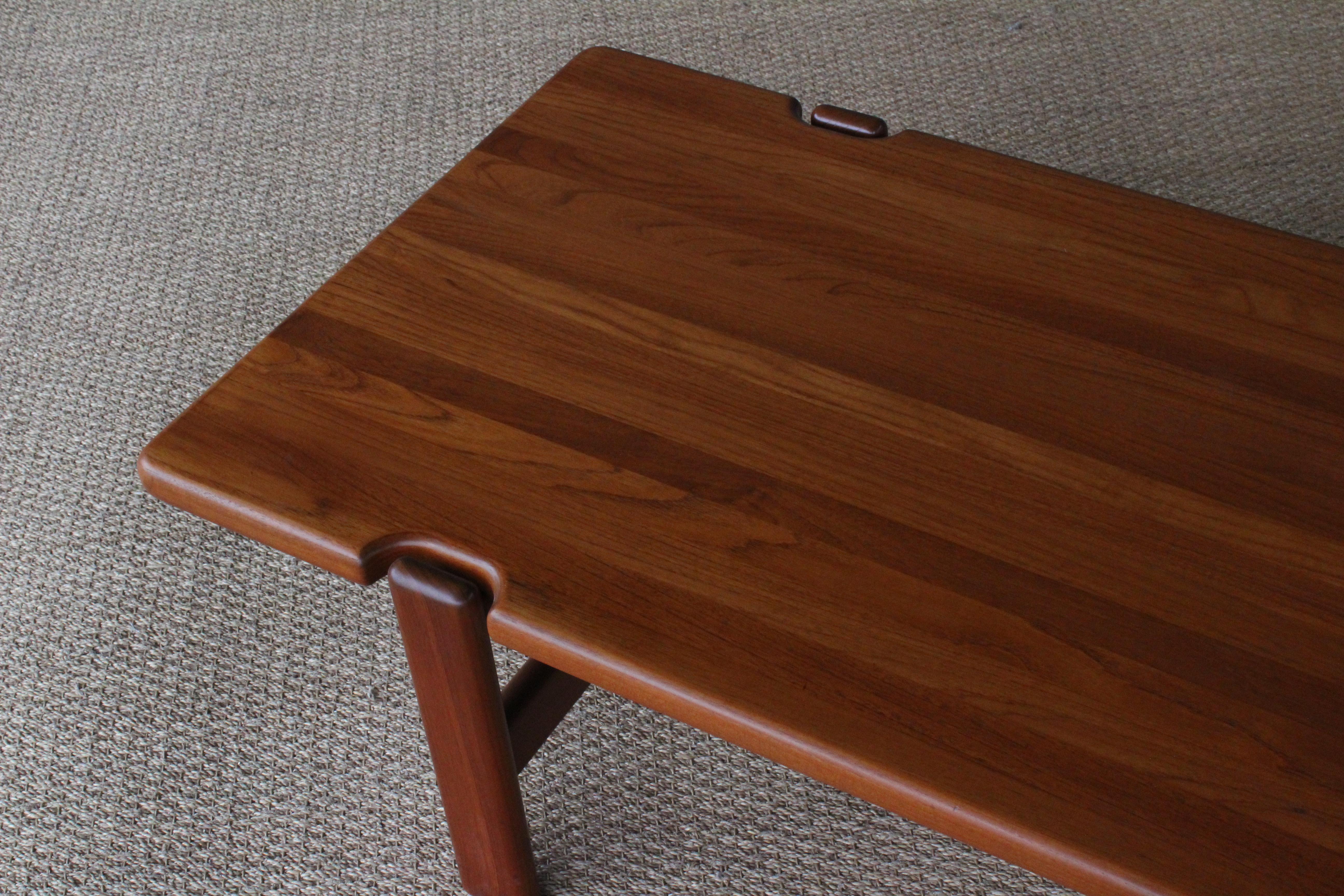 Solid Teak Coffee Table by Niels Bach, Denmark, 1960s 1