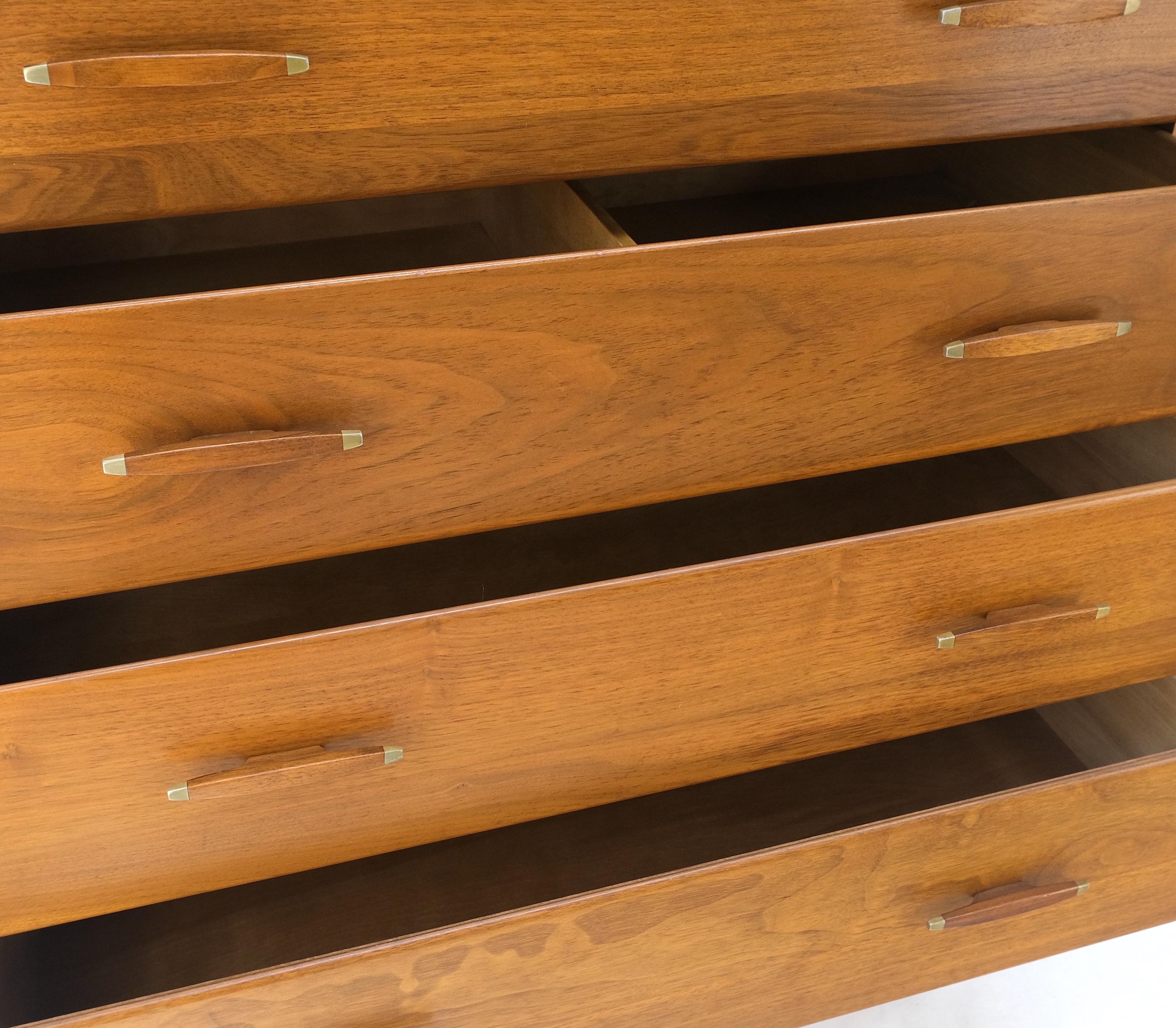Lacquered Solid Teak Conant Ball High Chest Dresser High Chest Dresser Mint! For Sale