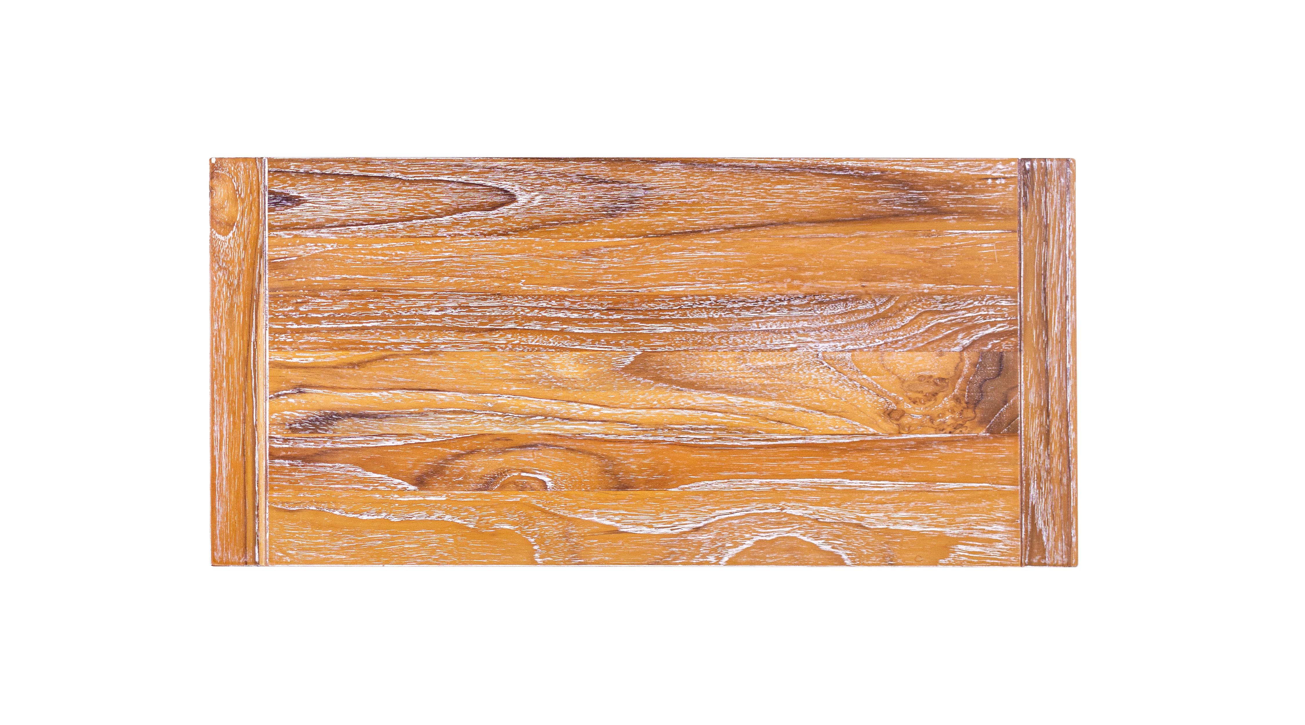 Table console en teck massif, finition automne sablée en vente 5