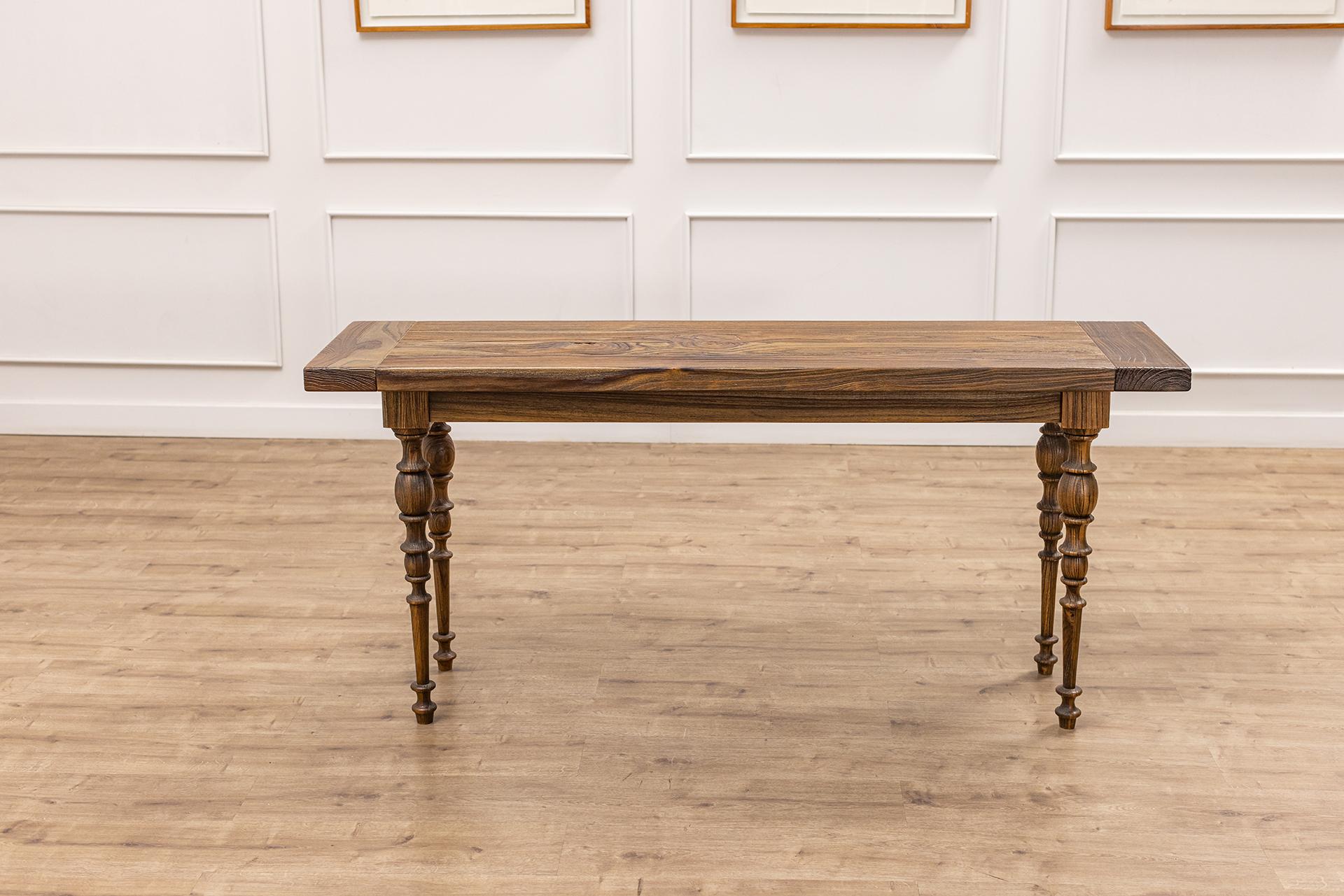 Solid Teak Console Table in Sandblasted Autumn Finish In New Condition For Sale In Buffalo, WY