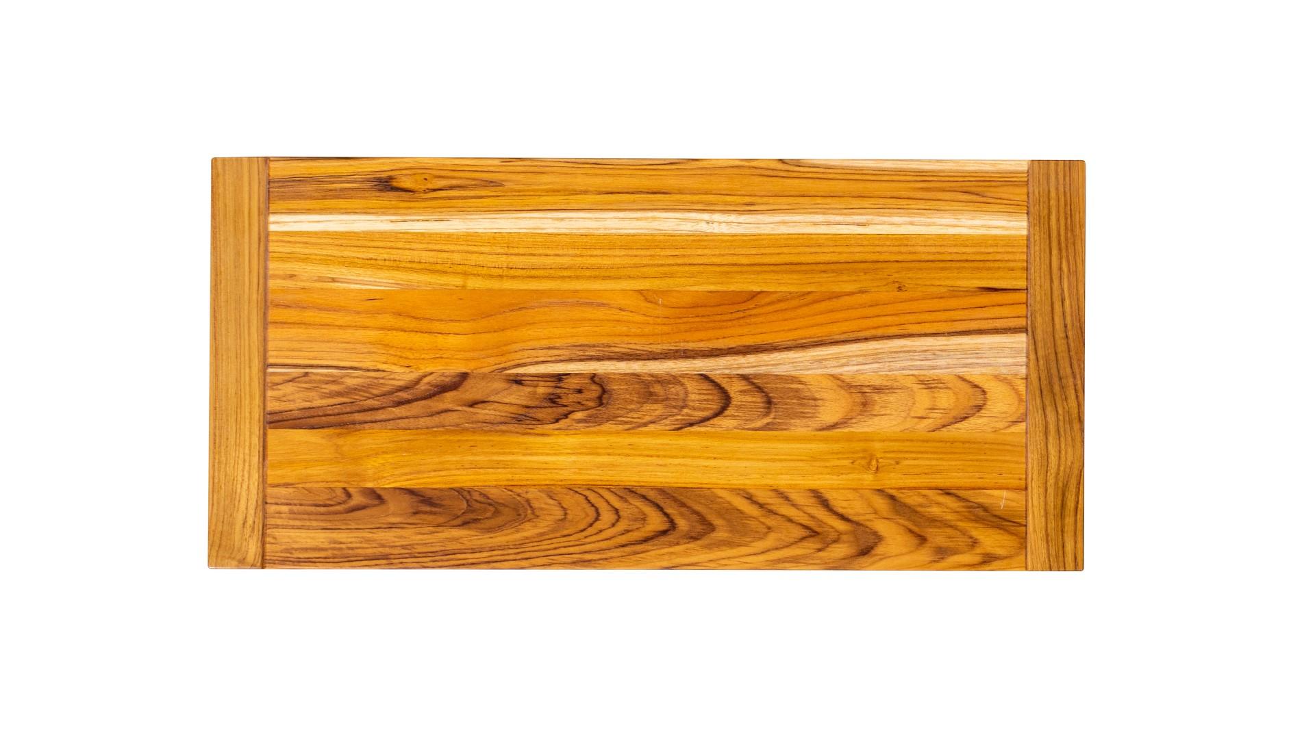 Solid Teak Console Table in Sandblasted Autumn Finish For Sale 4