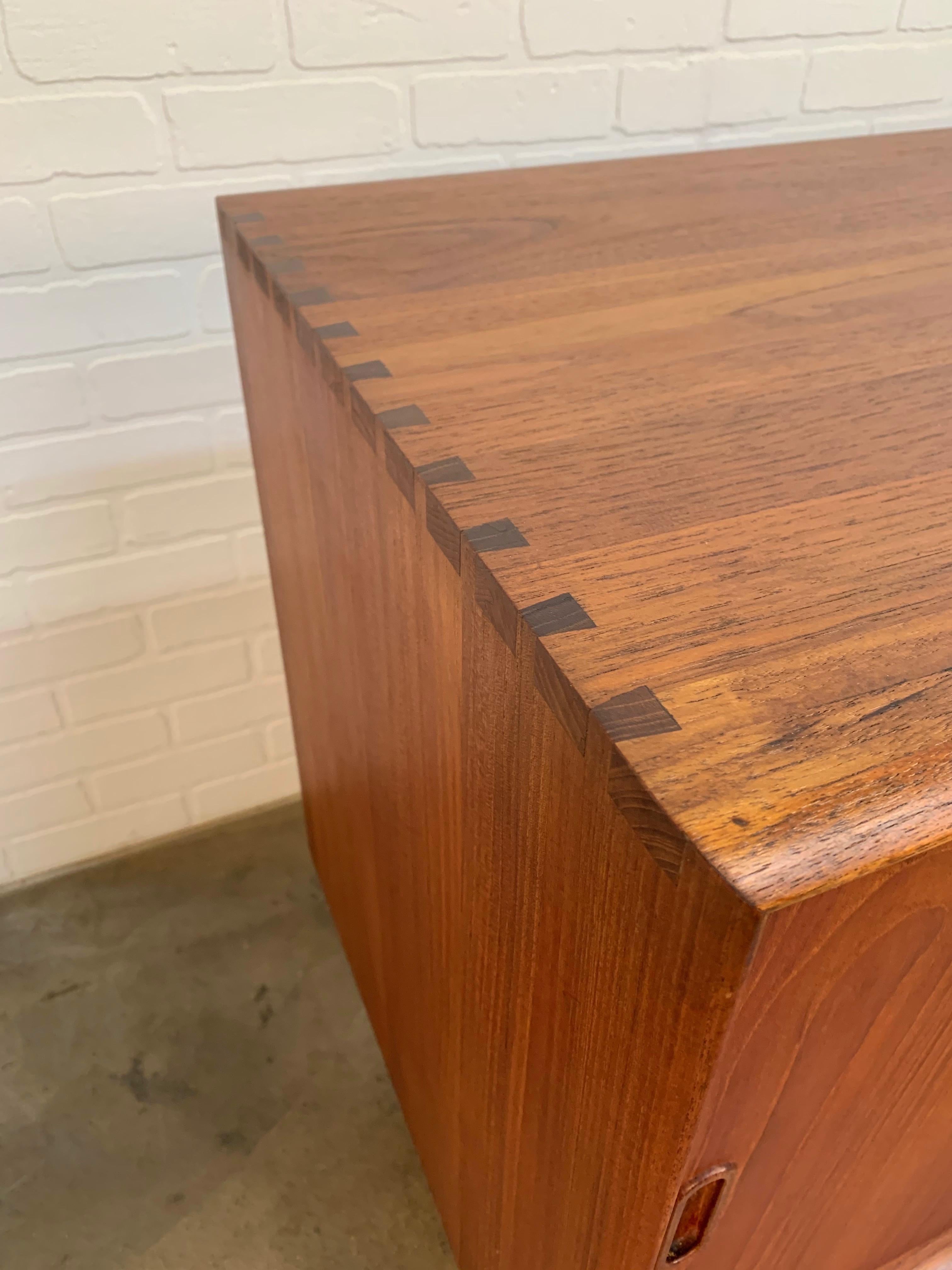 Solid Teak Credenza by Johannes Aasbjerg In Good Condition In Denton, TX
