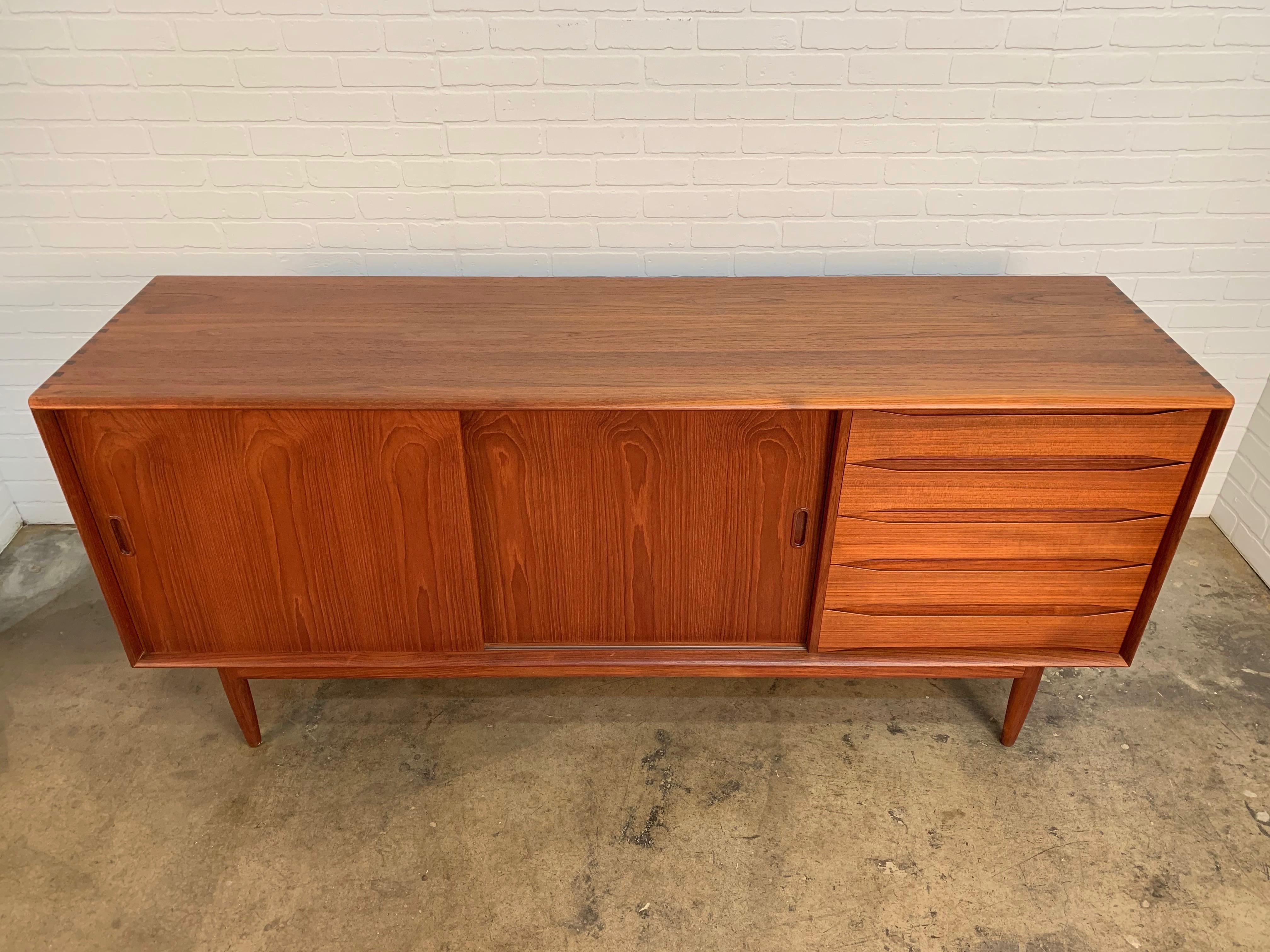 20th Century Solid Teak Credenza by Johannes Aasbjerg