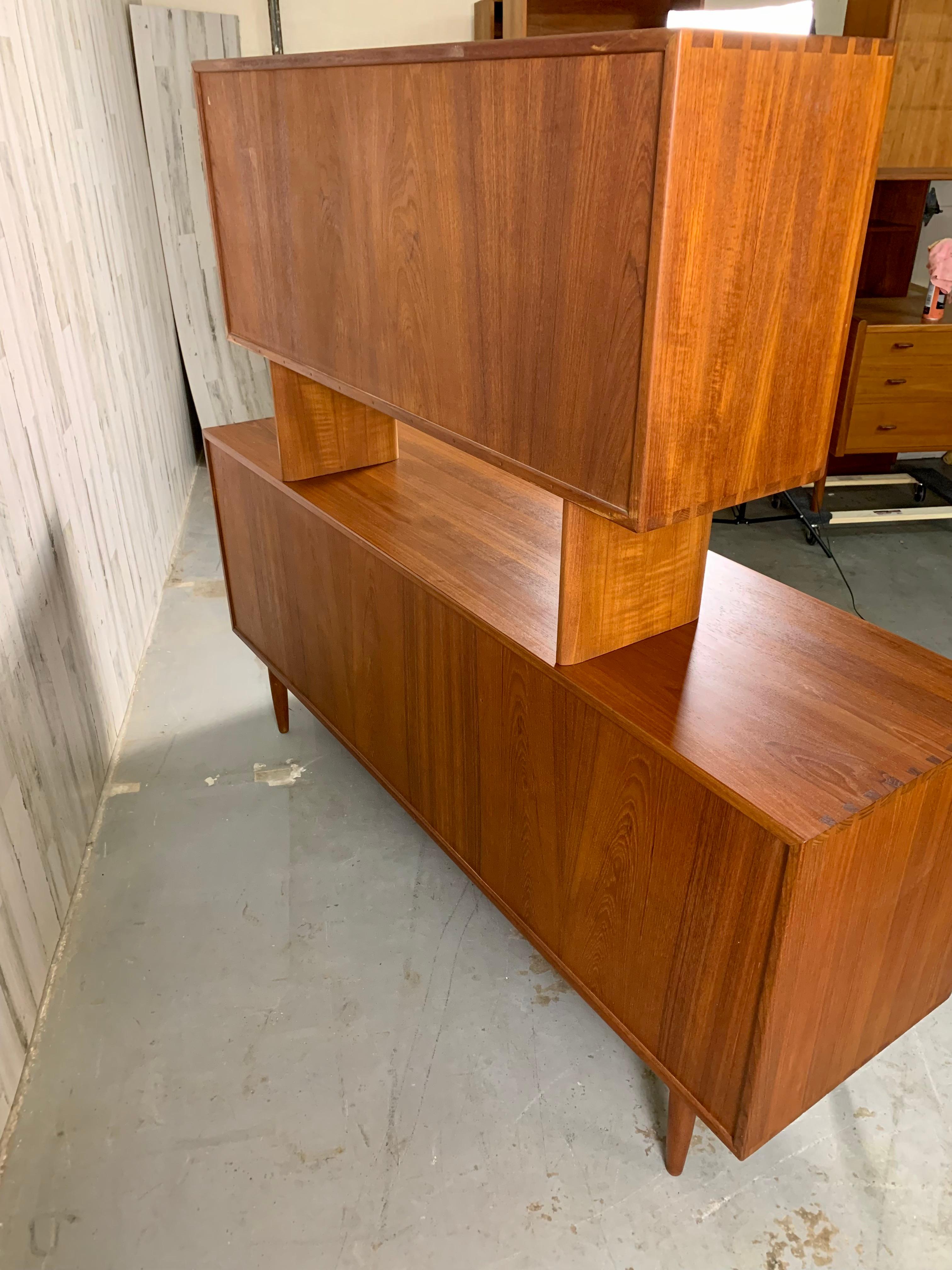 Solid Teak Credenza with Hutch by Johannes Aasbjerg 8