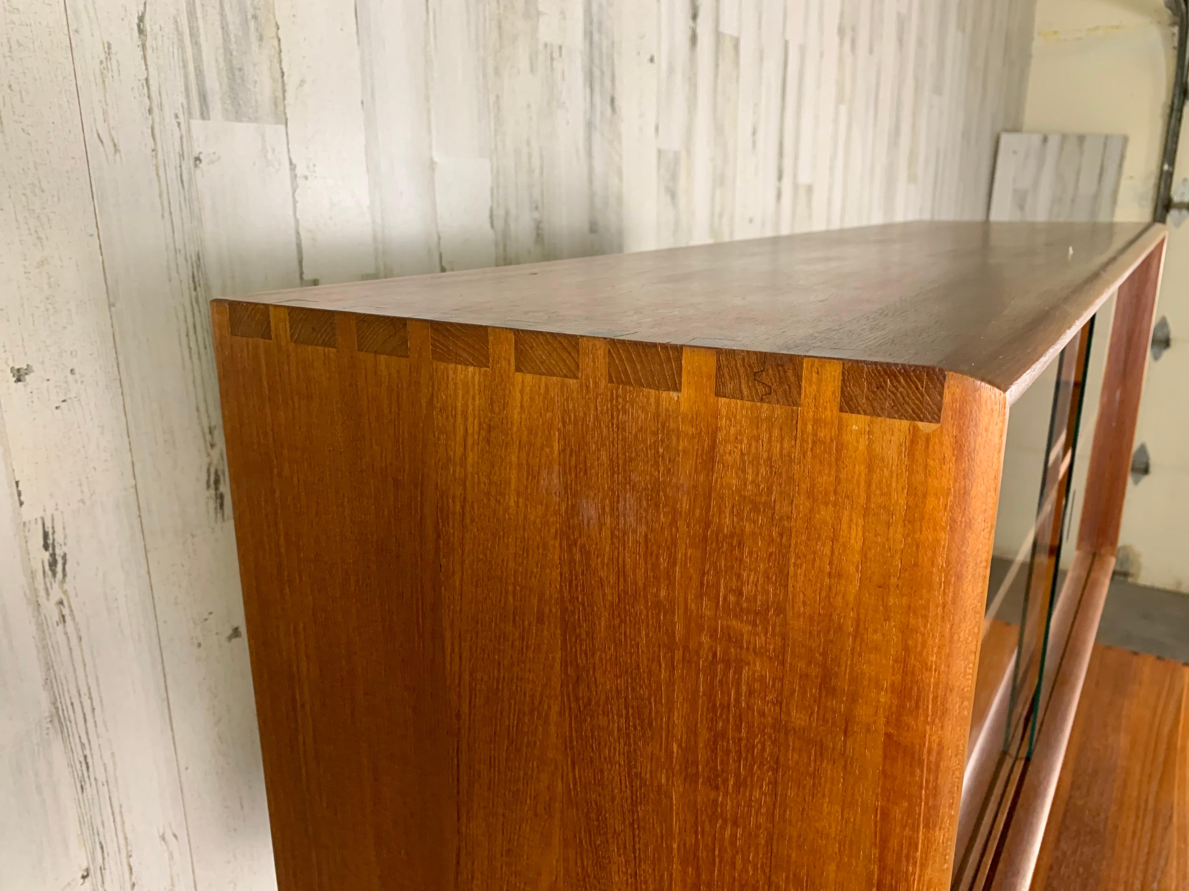 Solid Teak Credenza with Hutch by Johannes Aasbjerg 3