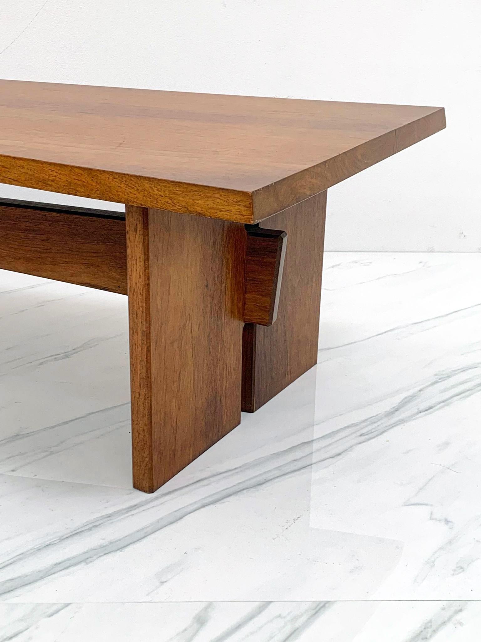 Solid Teak Custom Asymmetrical Studio Craft Coffee Table 1