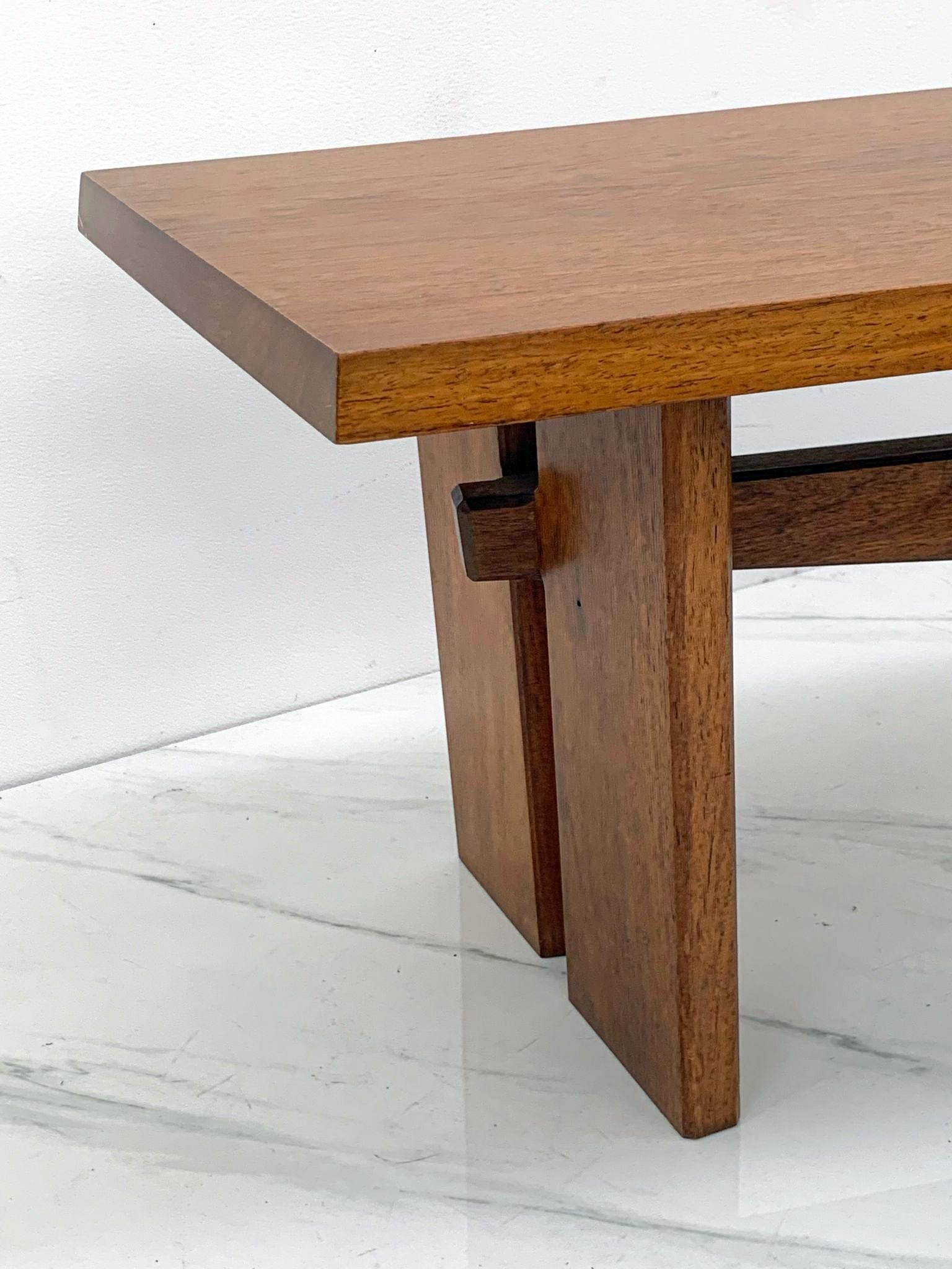 Solid Teak Custom Asymmetrical Studio Craft Coffee Table 2