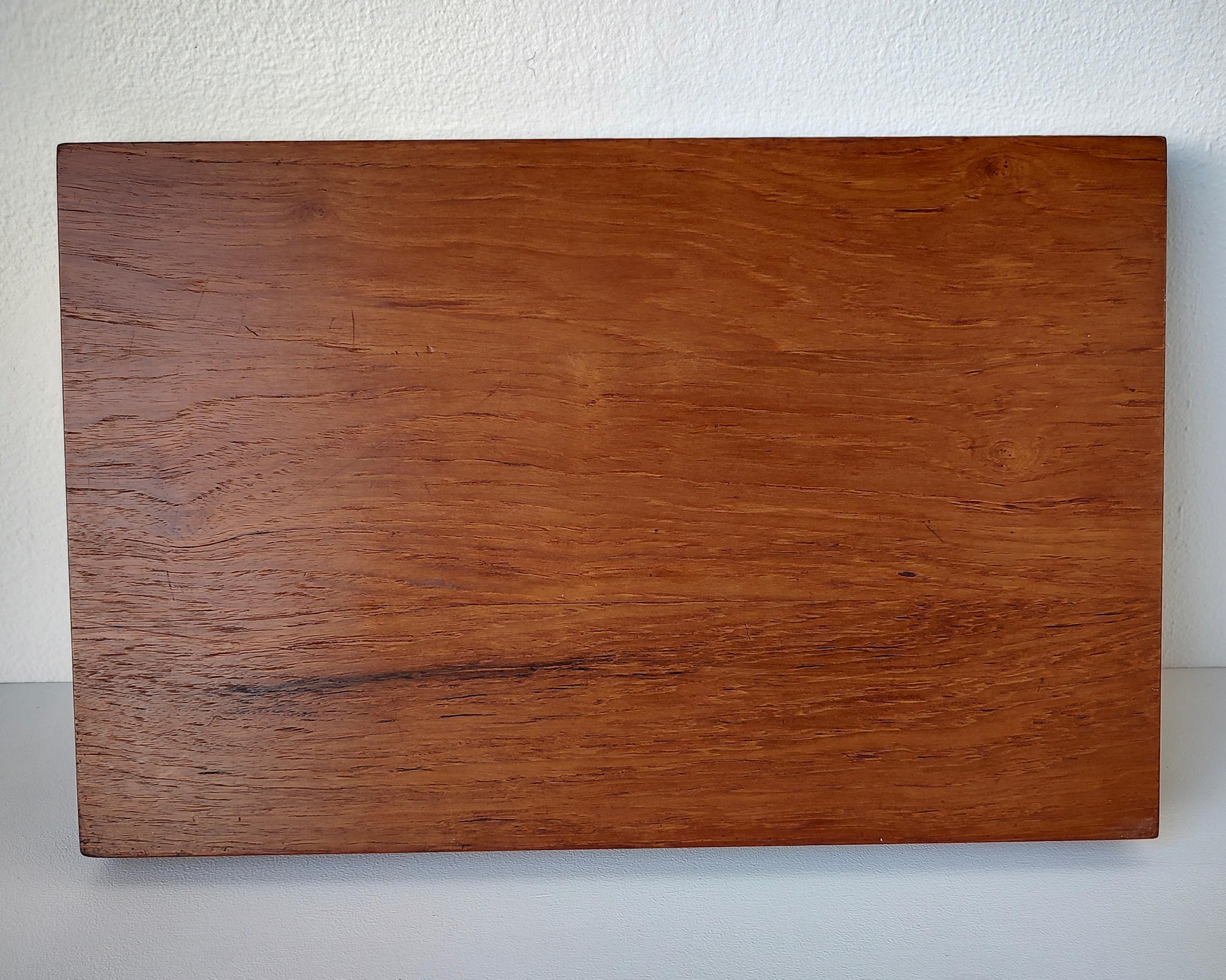 Solid Teak Cutting Board with Carved Channel For Sale 3