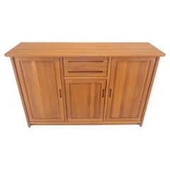 Solid Teak Danish Mid Century Modern 45" Tall 3 Door Compartment Credenza MINT Solid Teak Danish Mid Century Modern 45" Tall 3 Door Compartment Credenza MINT