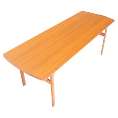 Solid Teak Danish Mid Century Modern 59" Long Rectangle Coffee Table MINT