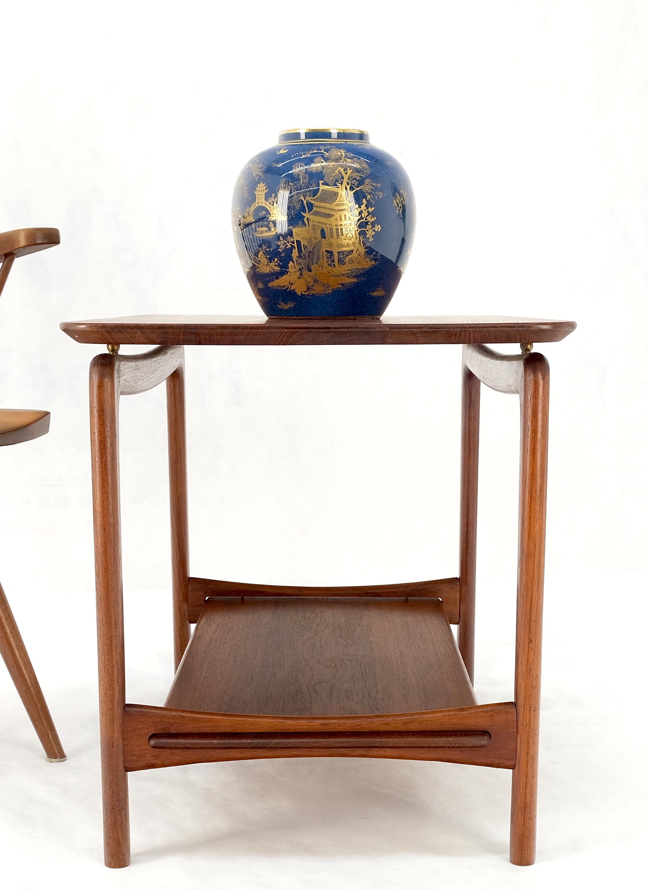 Solid Teak Danish Mid Century Modern Side End Table by John Stuart MINT Stunning For Sale 1