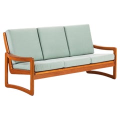 Dänisches modernes 3-sitziges Sofa aus massivem Teakholz von Sun Cabinet, ca. 1980''s