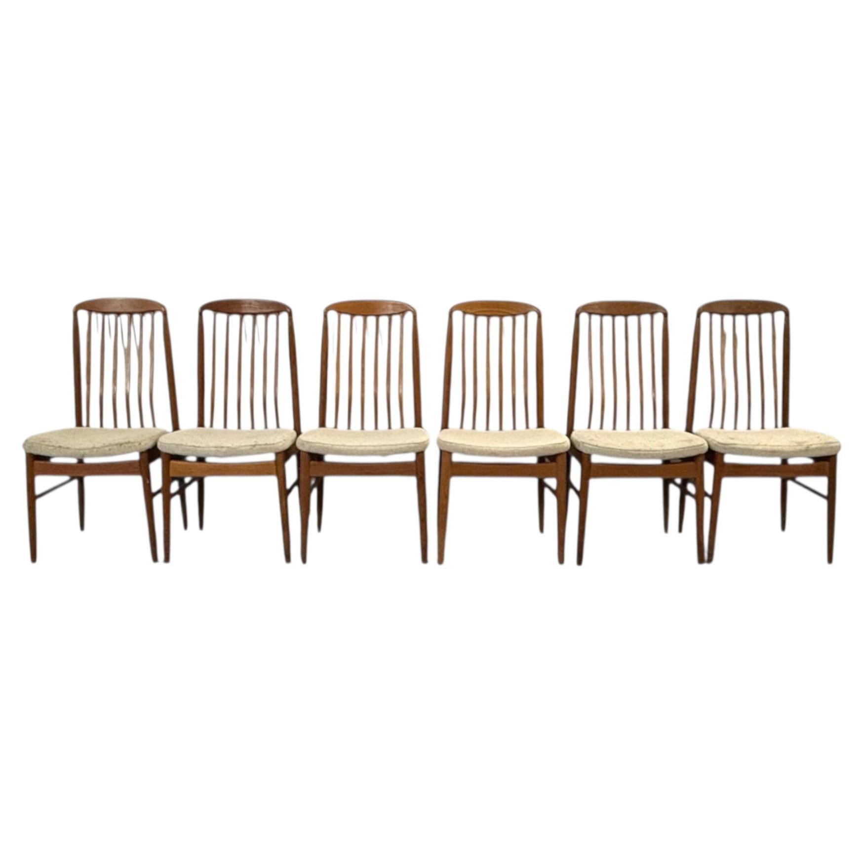 Solid Teak Danish Modern Dining Chairs by Benny Linden