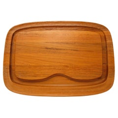 Retro Solid Teak Danish Modern Nissen Carving Platter