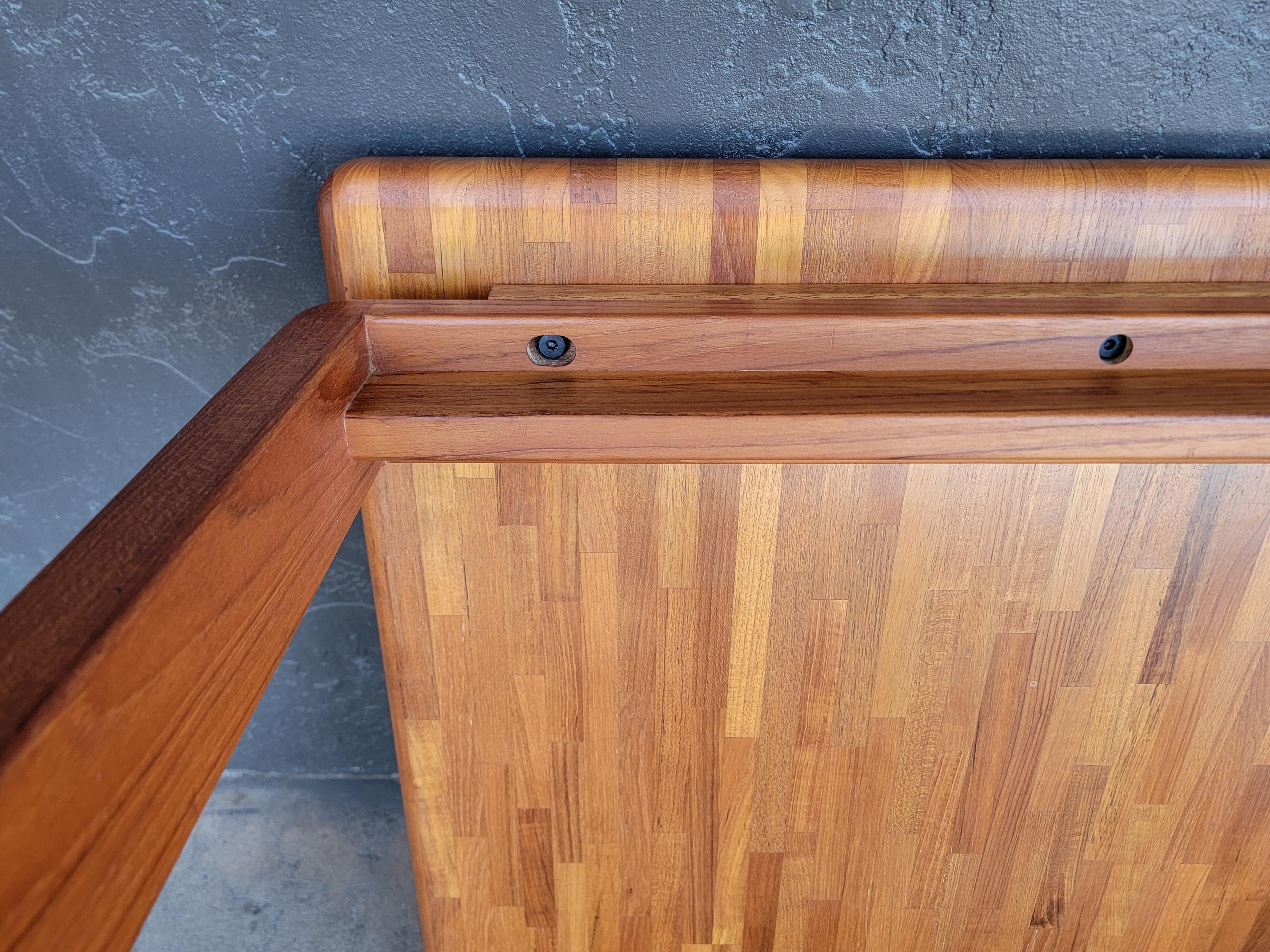 Solid Teak Danish Modern Patchwork Side Table For Sale 6