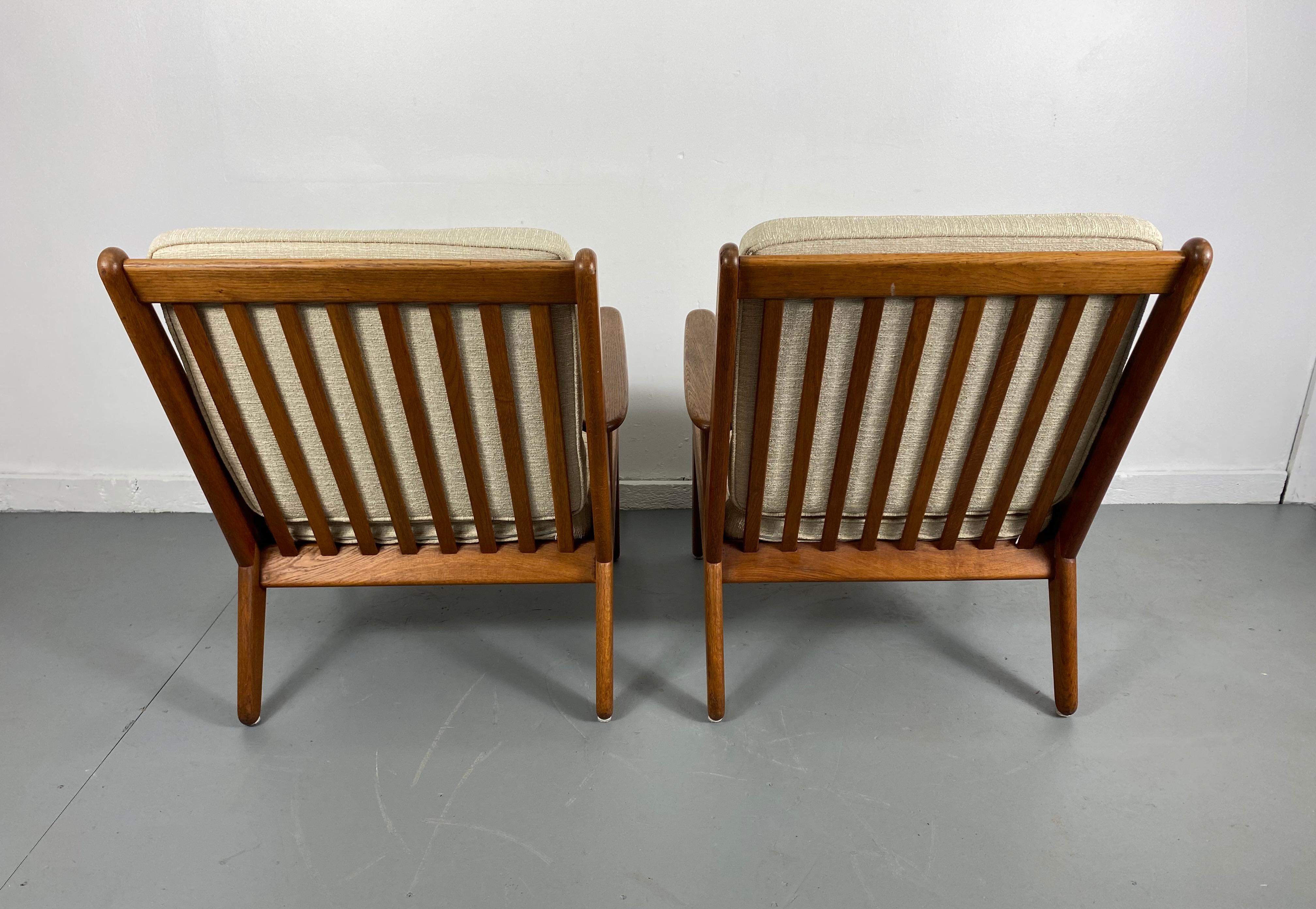 Fabric Solid Teak Danish Modernist Lounge Chairs designed by Poul Volther / Denmark