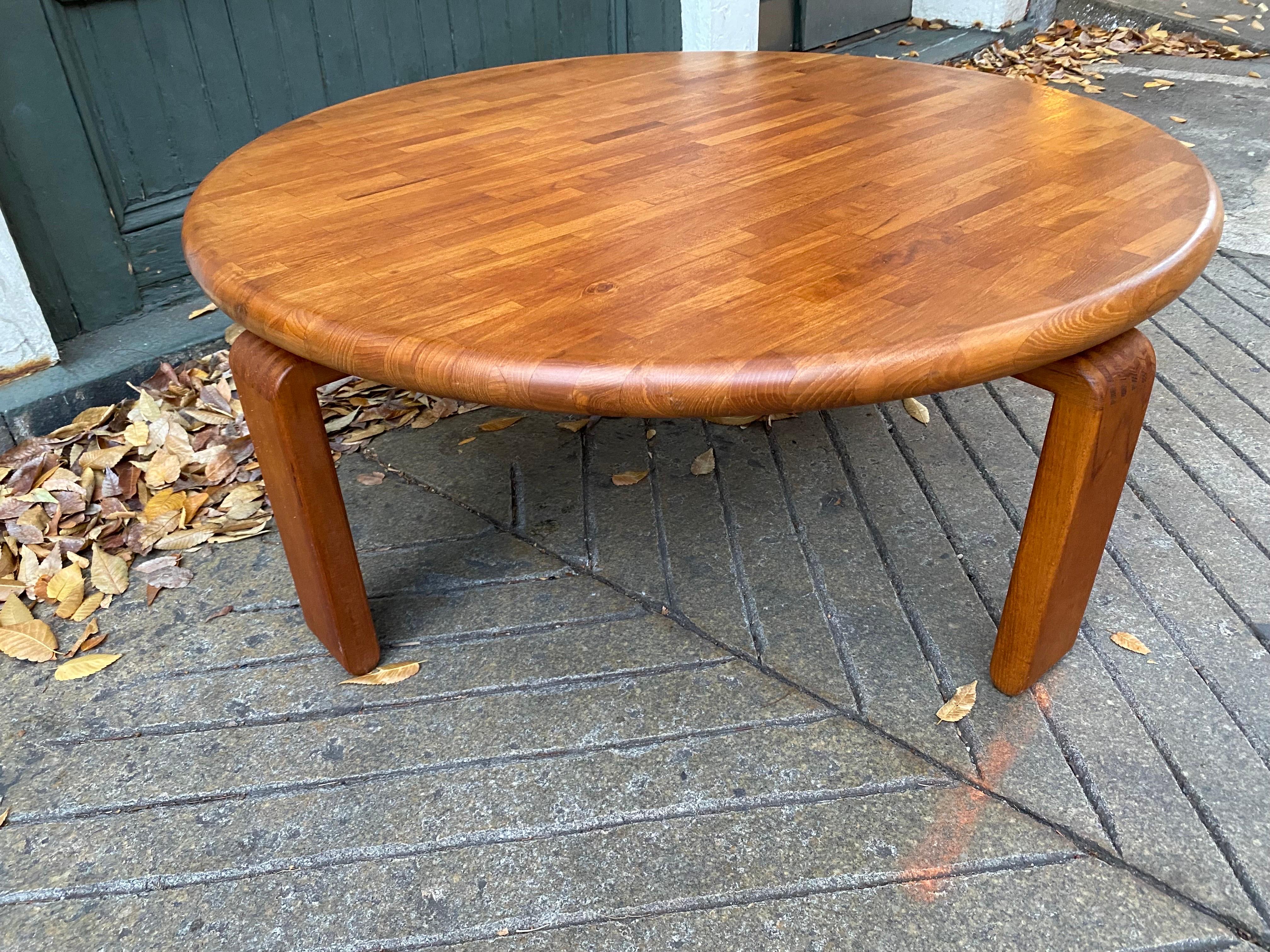 Solid Teak Danish Round Coffee Table 3