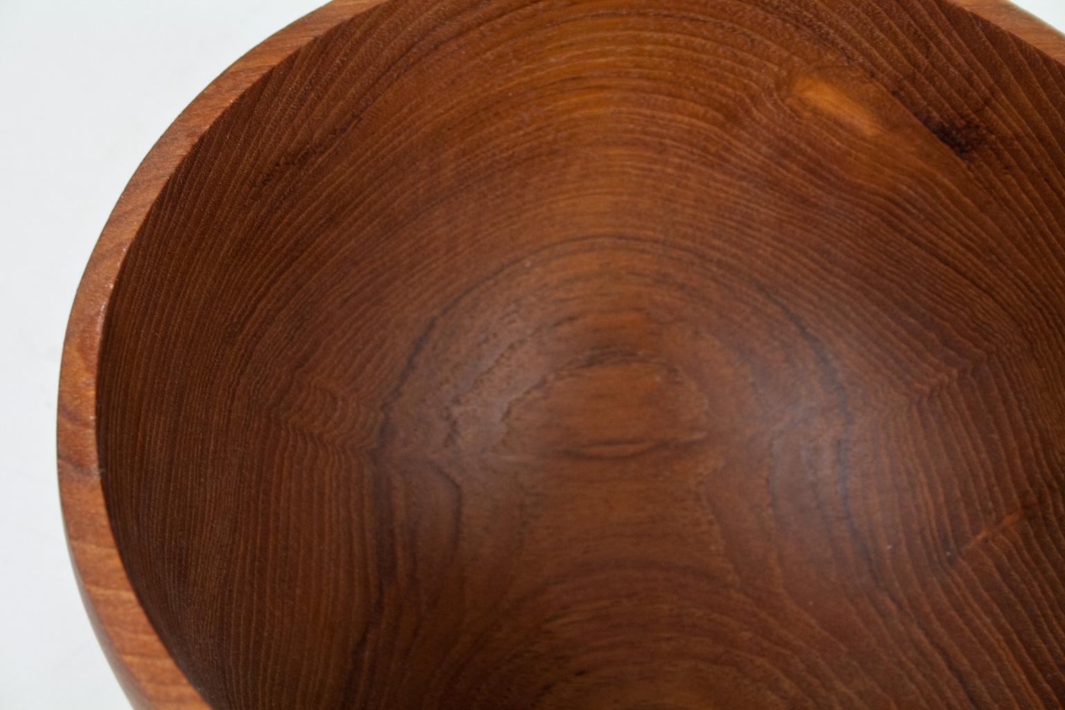 Mid-20th Century Solid Teak Danish Sculptural and Hand Moulded Bowl, 1960s Scandinavian Modern For Sale