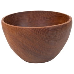 Solid Teak Danish Sculptural and Hand Moulded Bowl, 1960s Scandinavian Modern