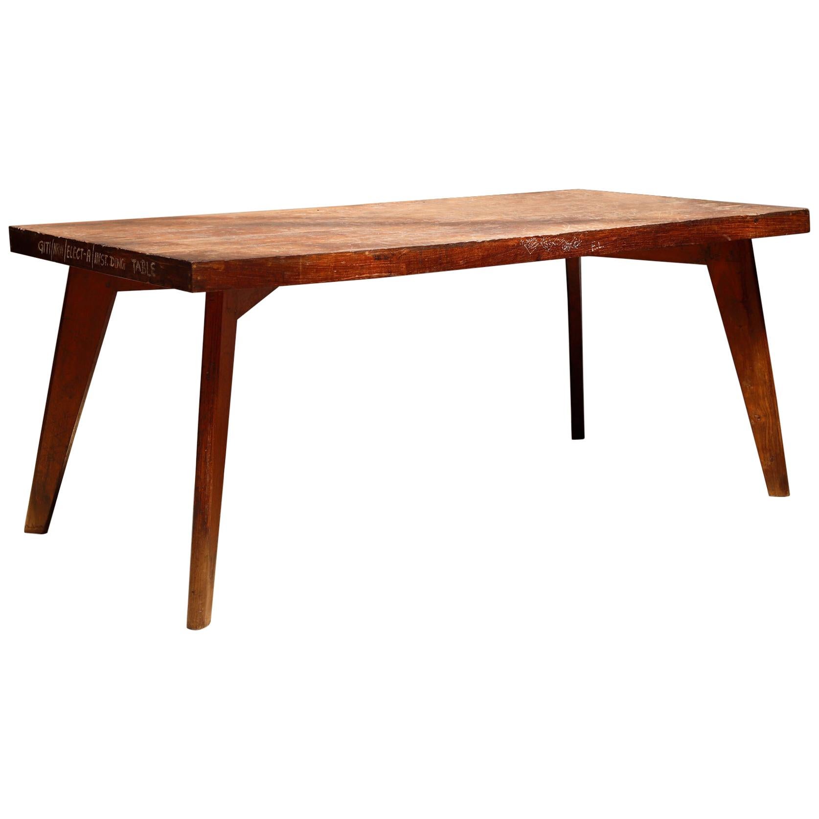 Solid Teak Dining Table by Pierre Jeanneret