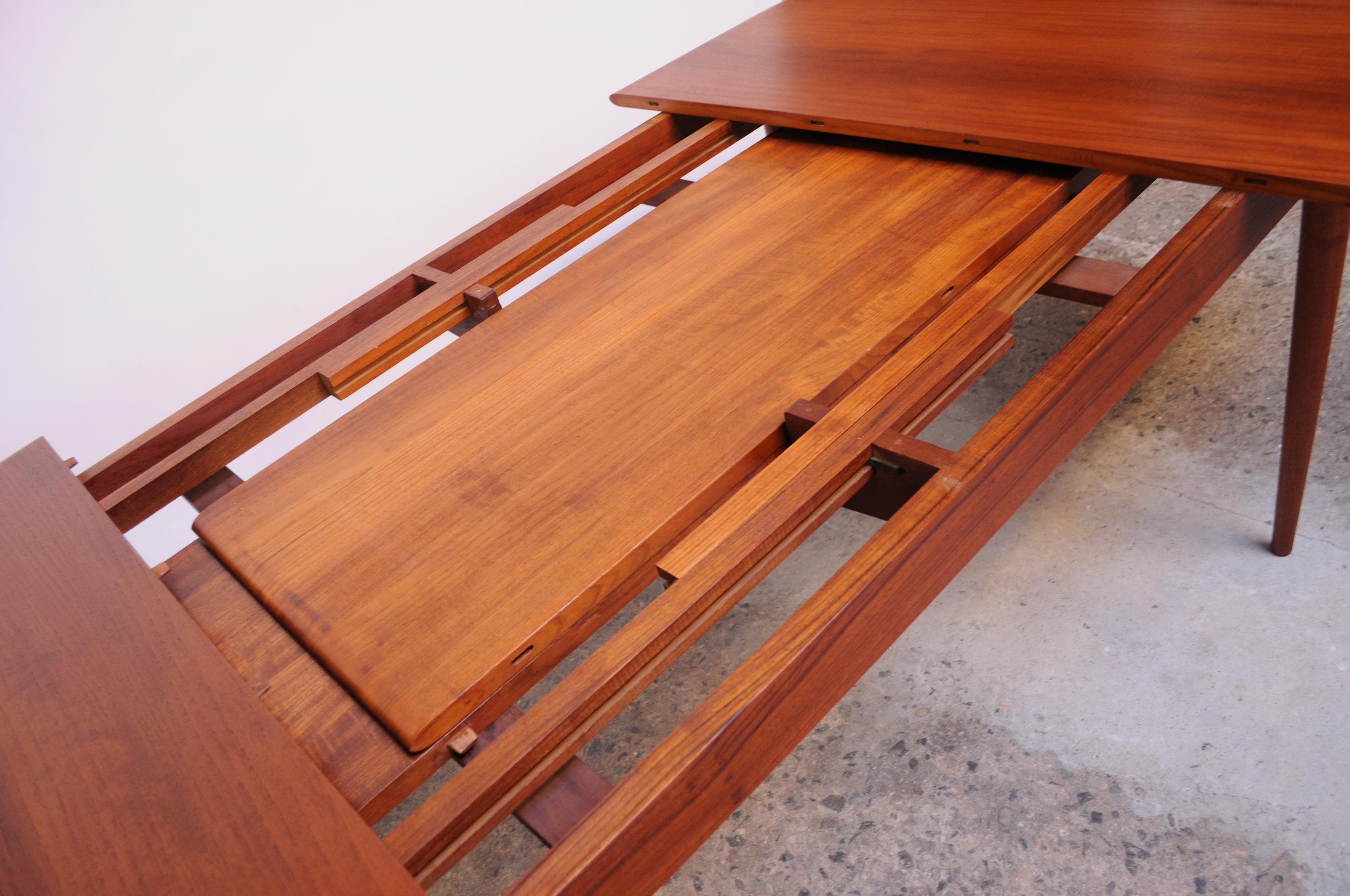Solid Teak Extendable Dining Table by Johannes Aasbjerg 8
