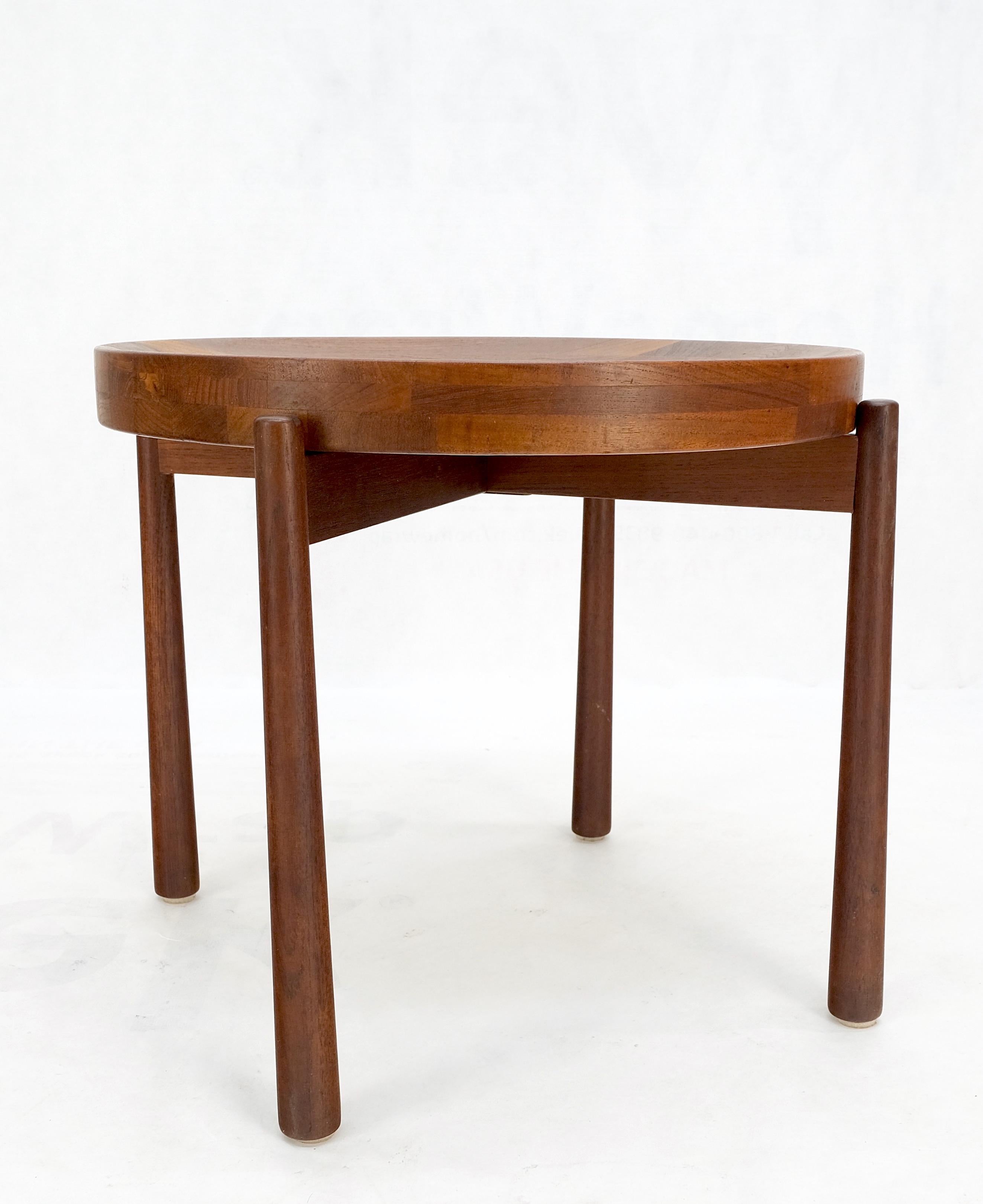 Solid Teak Flip Top Tapered Legs Base Danish Mid-Century Modern Side End Table 8