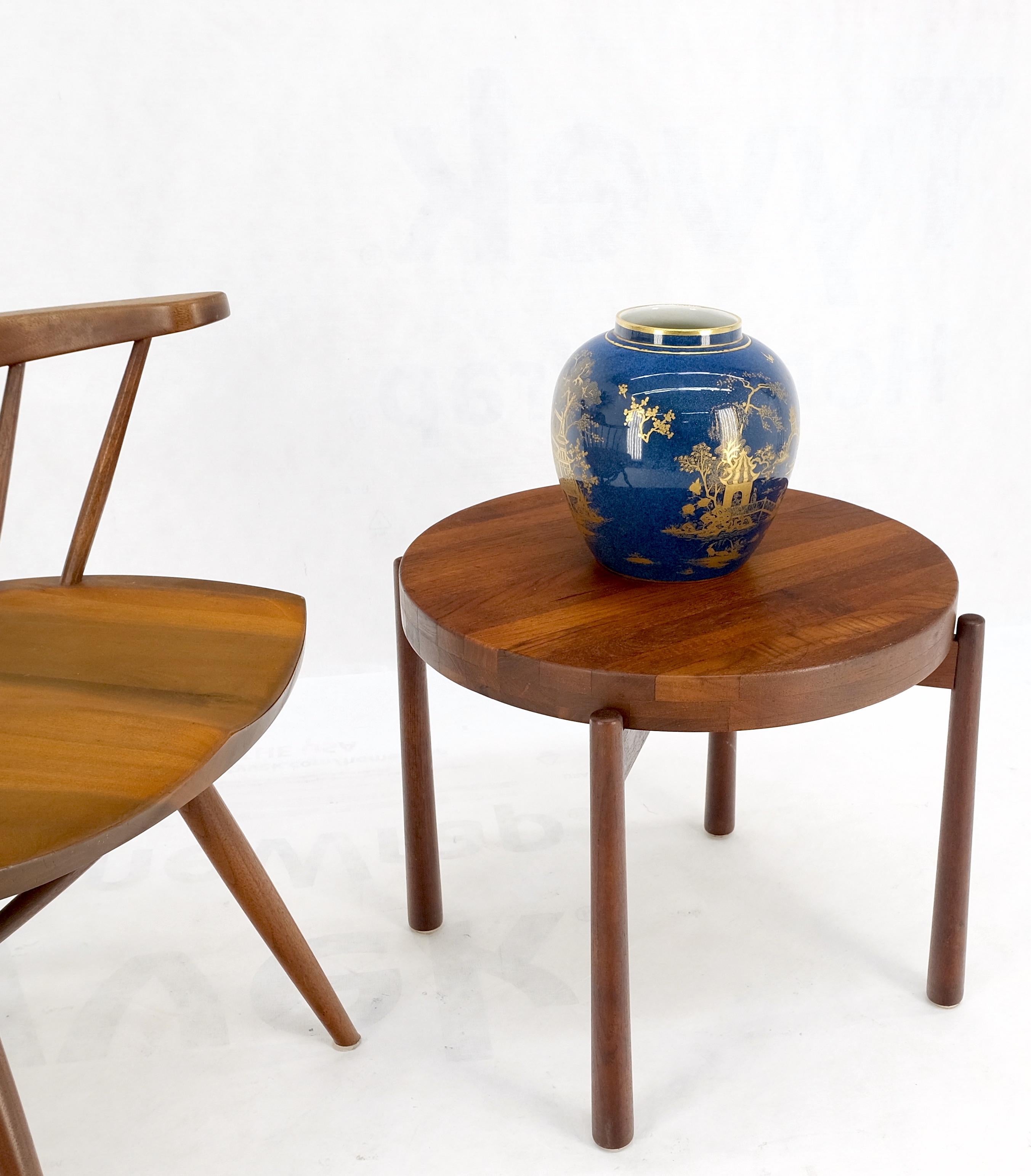 Swedish Solid Teak Flip Top Tapered Legs Base Danish Mid-Century Modern Side End Table