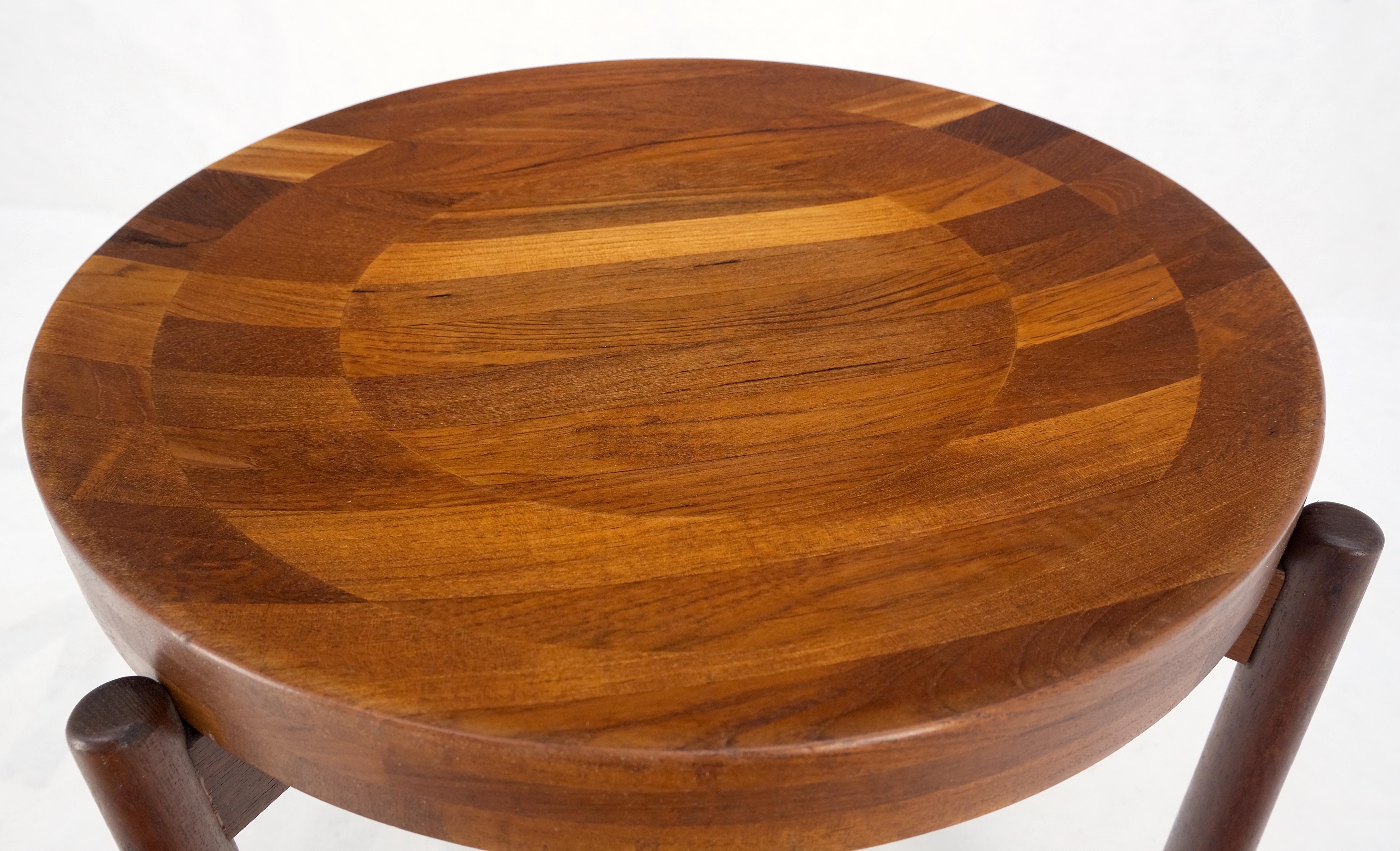 20th Century Solid Teak Flip Top Tapered Legs Base Danish Mid-Century Modern Side End Table