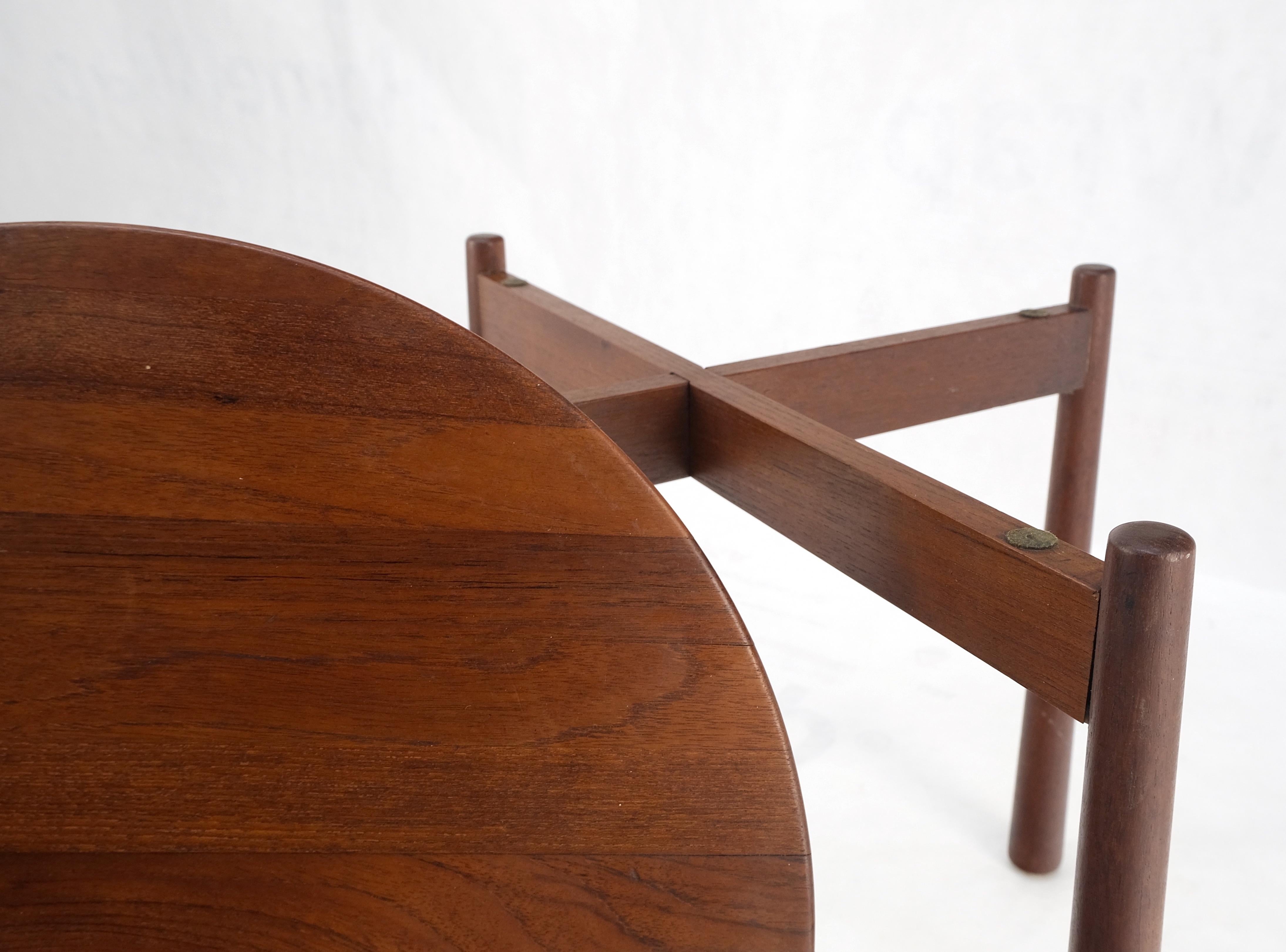 Solid Teak Flip Top Tapered Legs Base Danish Mid-Century Modern Side End Table 3