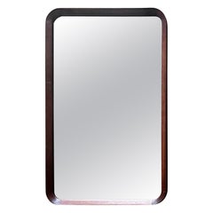 Solid Teak Frame Mirror With Curved Corners, Denmark, 1960
s