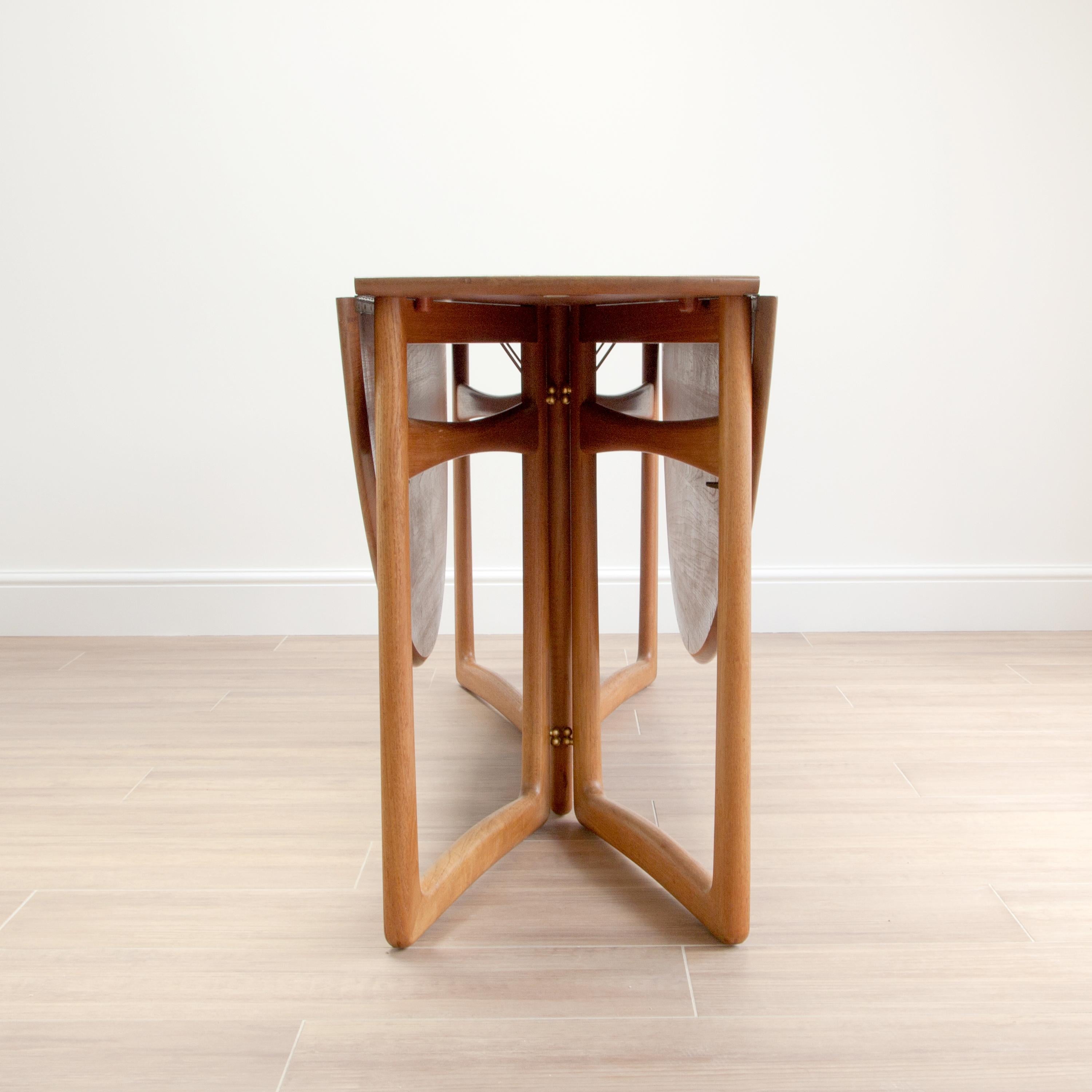 Solid Teak Gate Leg Table Hvidt & Mølgaard-Nielsen, France & Søn, Denmark 11