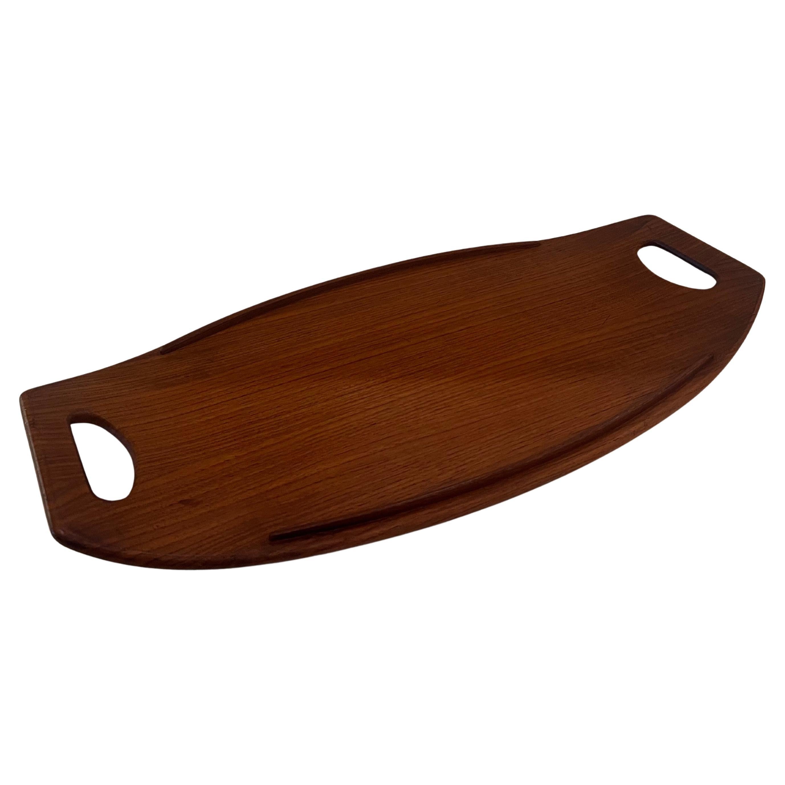 Scandinavian Modern Solid Teak Gondola Tray Designed by Quistgaard for Dansk Early Production