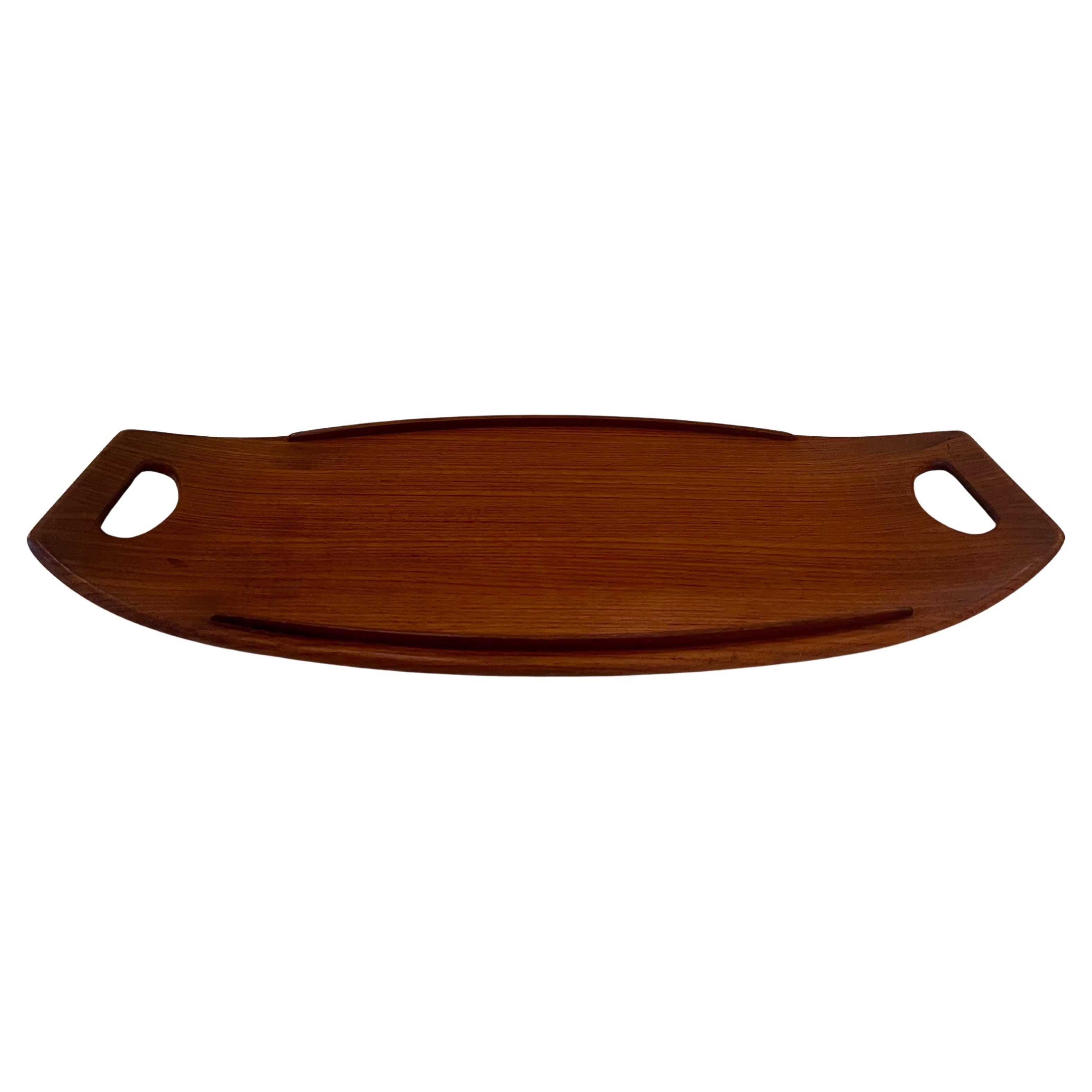 Danish Solid Teak Gondola Tray Designed by Quistgaard for Dansk Early Production