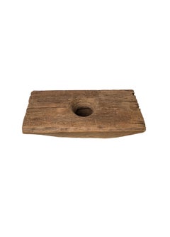 Mortaio da granaio in teak massiccio di Giava, Indonesia, 1950 ca.