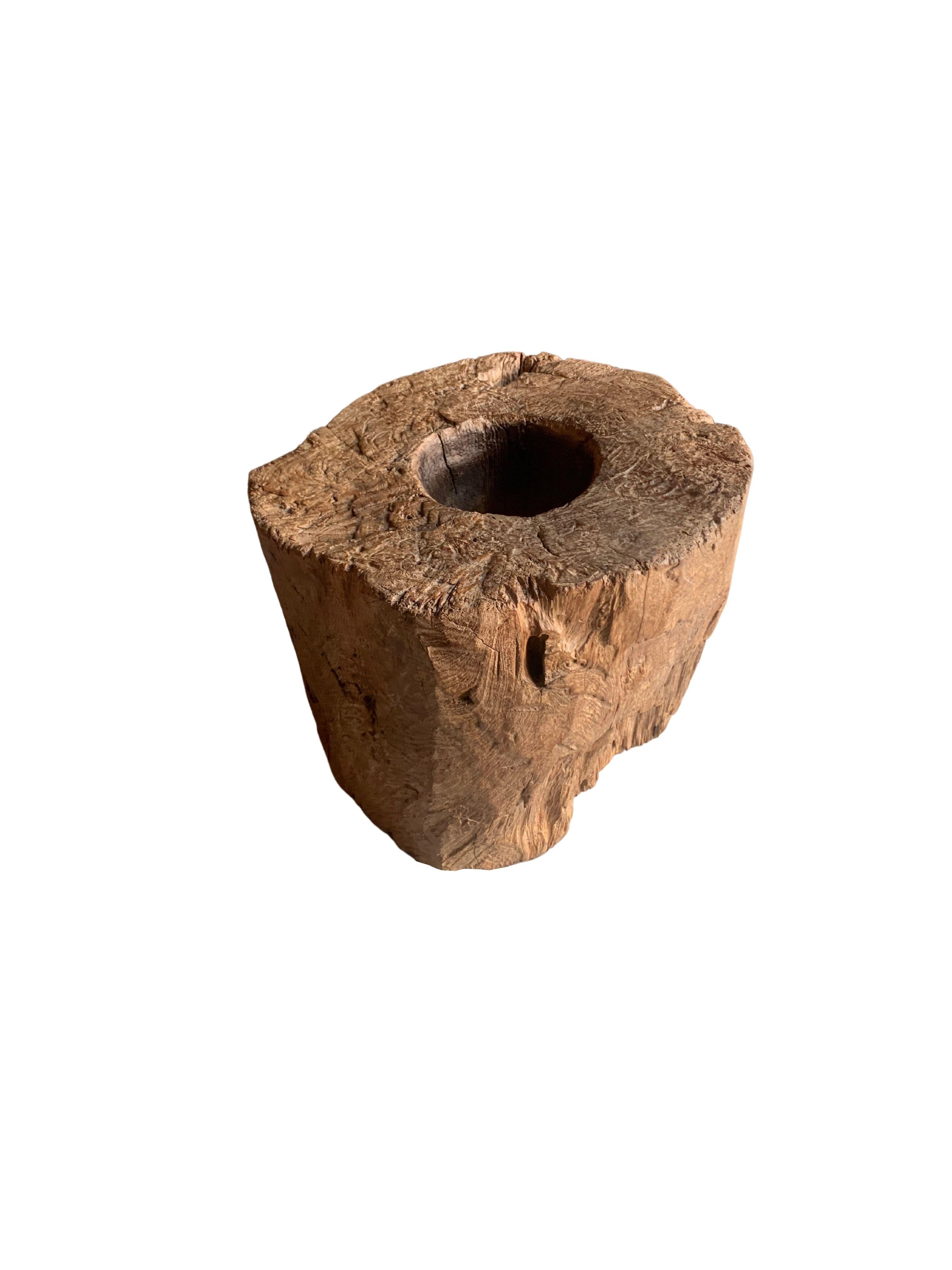 Indonesian Solid Teak Granary Mortar from Java, Indonesia c. 1950