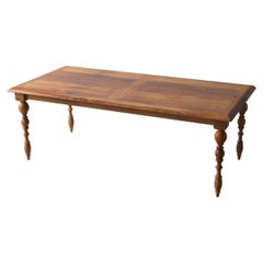 Solid Teak Handcrafted Dining Table in a Smooth Natural Finish