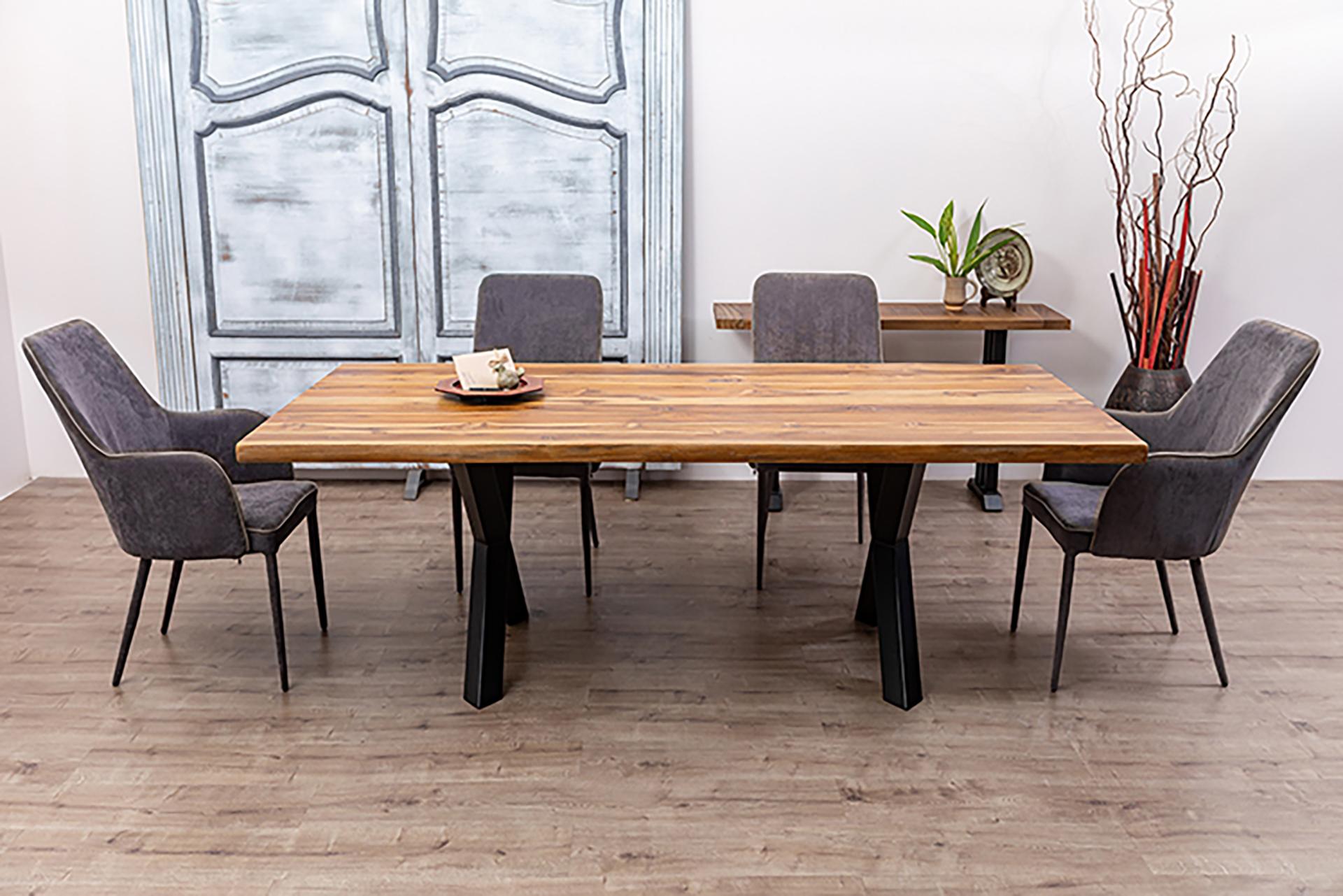 Solid Teak Live Edge Table with Metal Legs In New Condition For Sale In Boulder, CO