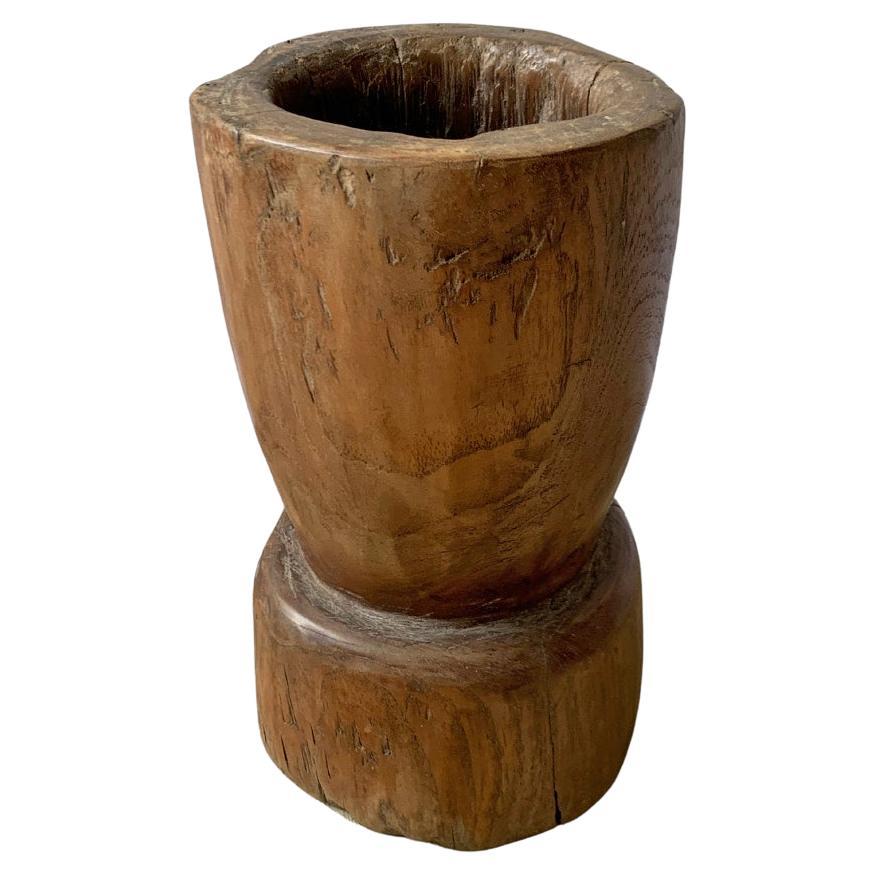 Solid Teak Mortar from Java, Indonesia, C. 1900 For Sale
